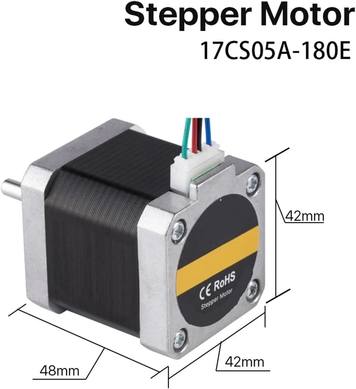 موتور پله ای Nema 17، 52N.cm، 48mm، 1.8A، 2 فاز، 4 سیم برای دستگاه فرز پرینتر سه بعدی