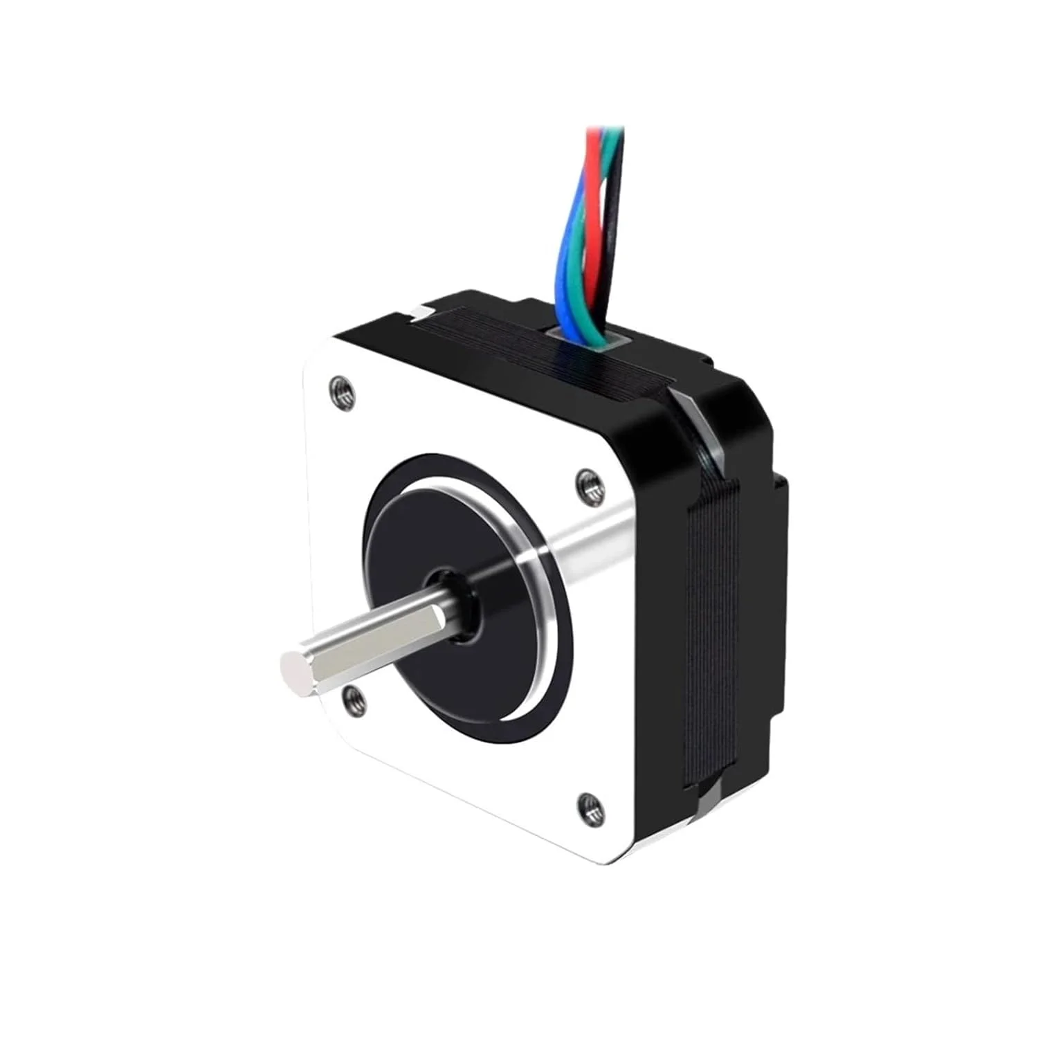 موتور پله ای بدنه کوتاه سایز 17، 16Ncm، 1 آمپر، 4 سیم، مدل 17HS08-1004S مناسب برای CNC و پرینتر سه بعدی