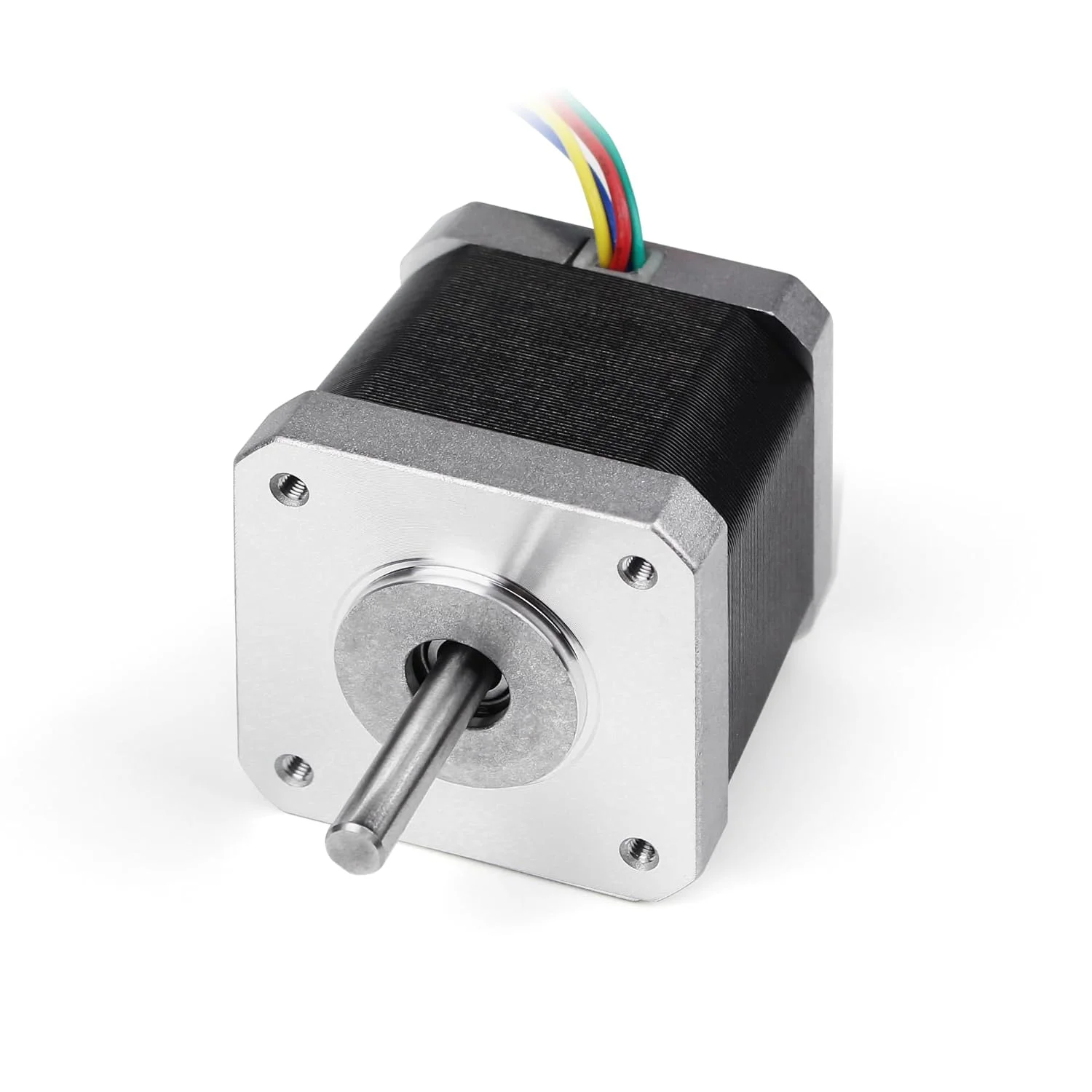 موتور پله ای Nema17 42 با شفت دوگانه 5 میلی متری، 48 میلی متر، 1.8 آمپر، 78 اونس اینچ، 1.8 درجه هیبریدی 17HS8401 برای CNC روتر و پرینتر سه بعدی - (نوع: A، قطر شفت: 5 میلی متر، رنگ: شفت دوگانه)