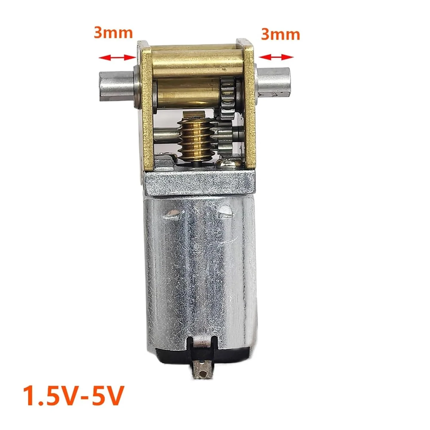 موتور گیربکس دو شفت N20 مینی DC 3V 3.7V 5V 850RPM شفت D گشتاور بالا جعبه فلزی کاهنده 1 عدد