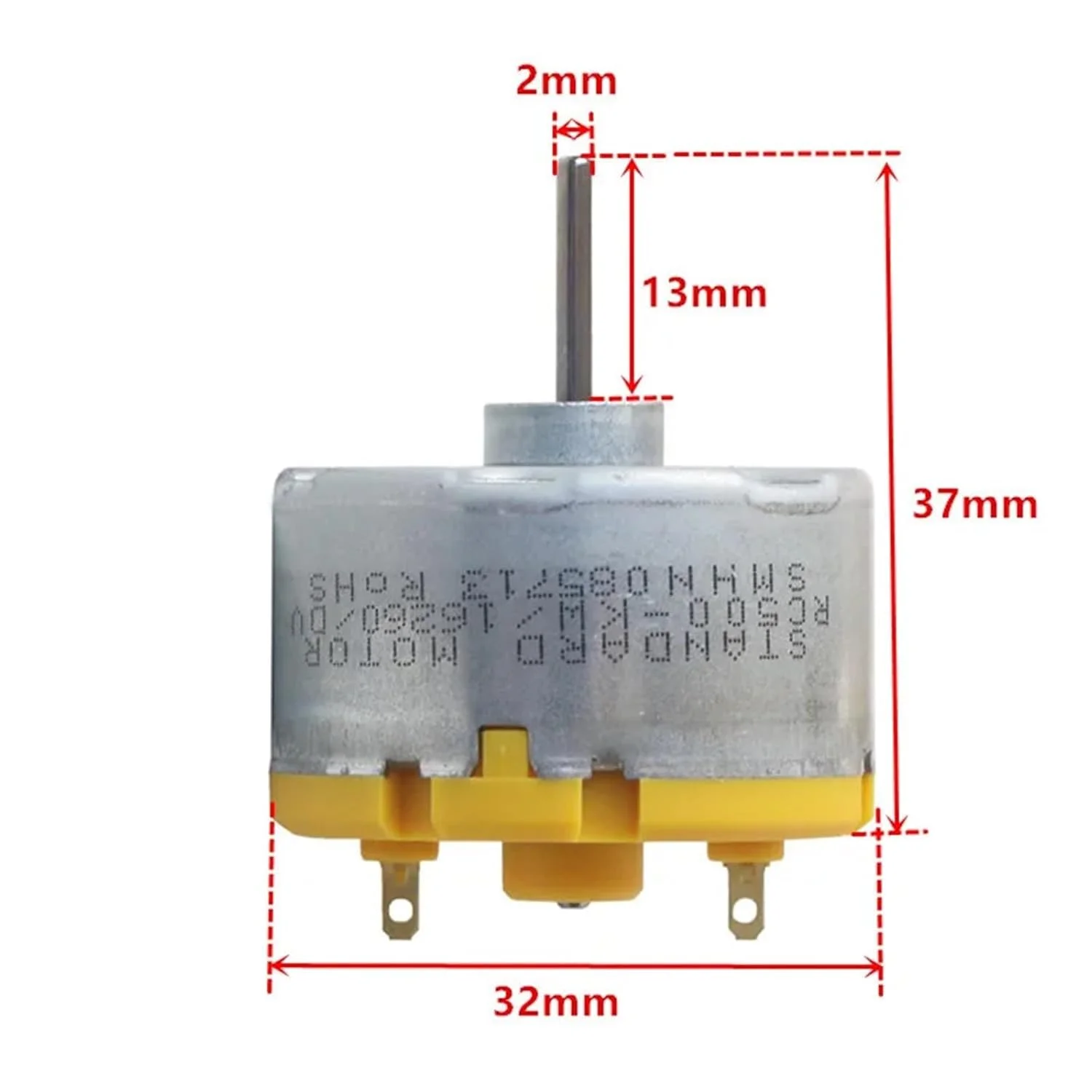 موتور DC کربنی RC500-16260 با قطر شفت 2 میلی‌متر و قطر 32 میلی‌متر، 3 تا 12 ولت، 1 عدد
