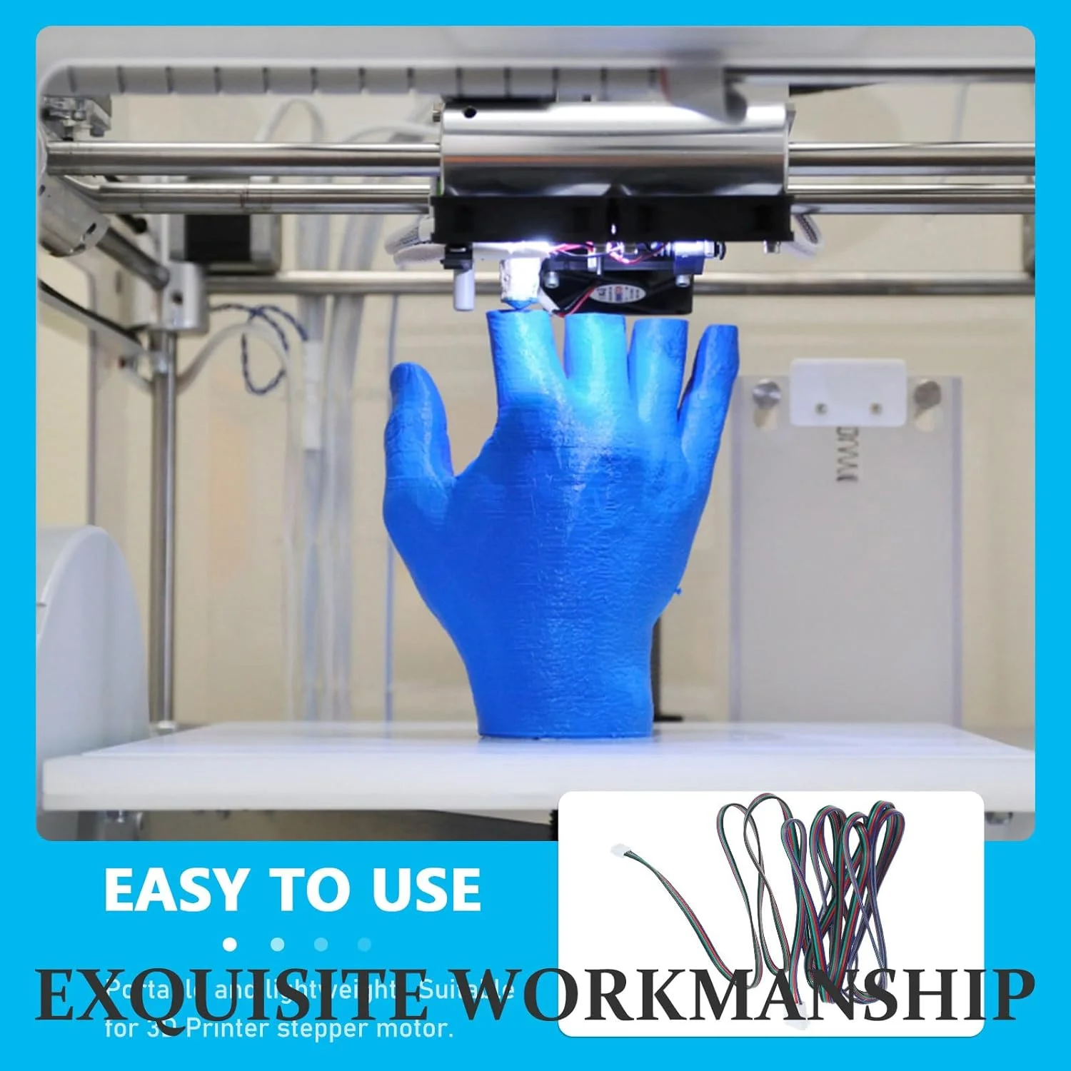 ۲ عدد کابل افزایش طول موتور پرینتر سه بعدی - کابل افزایش طول موتور، کانکتور، سیم کشی، ترمینال - سیم انتقال برق توسعه یافته برای لوازم پرینتر