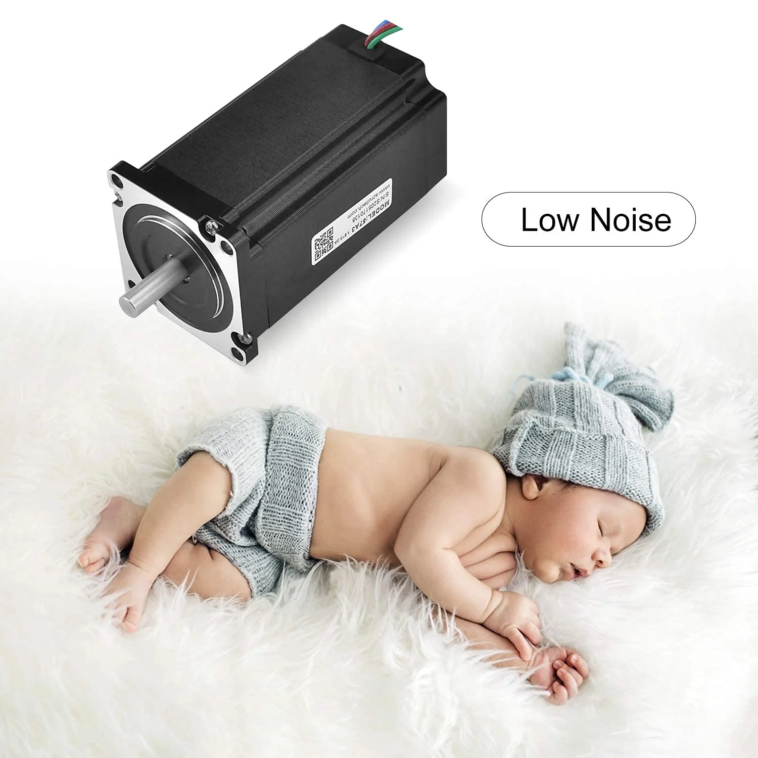 موتور پله ای دو قطبی Nema 23 با زاویه گام 1.8 درجه و گشتاور 3 نیوتن متر، موتور پله ای دیجیتال کم صدا برای پرینتر سه بعدی، لیزر و دستگاه CNC