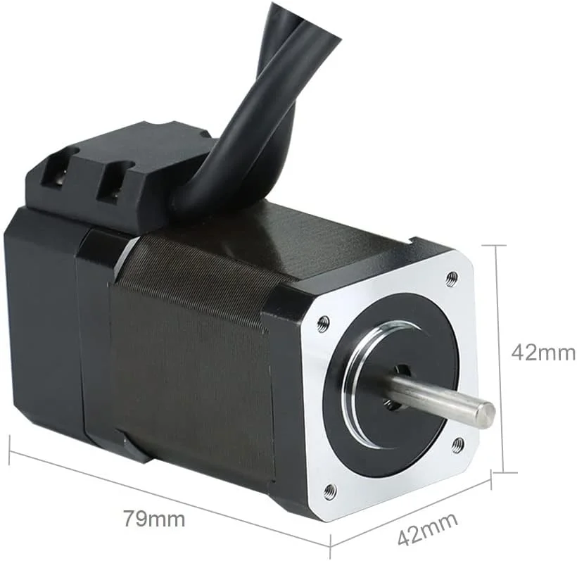 کیت موتور پله‌ای حلقه بسته Nema17، 0.8 نیوتن‌متر، قطر شفت 5 میلی‌متر به همراه کابل توسعه انکودر برای دستگاه حکاکی CNC (42AM08ED+T42(0.8Nm))