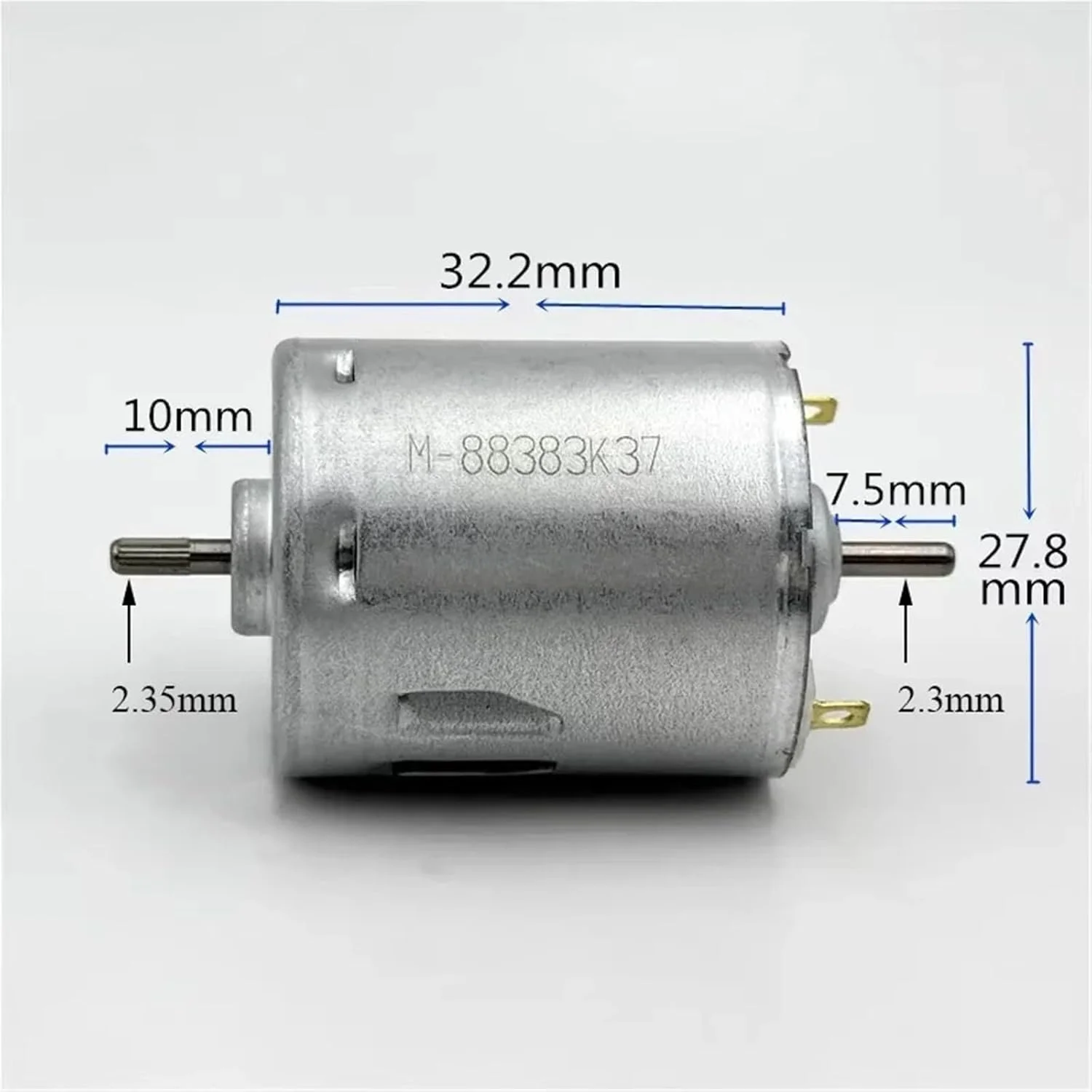 موتور دو شفت RS-365-14165 مینی DC12V 14.4V 18V 24V 9850 دور در دقیقه 28 میلی متر برس کربنی الکتریکی 1 عدد