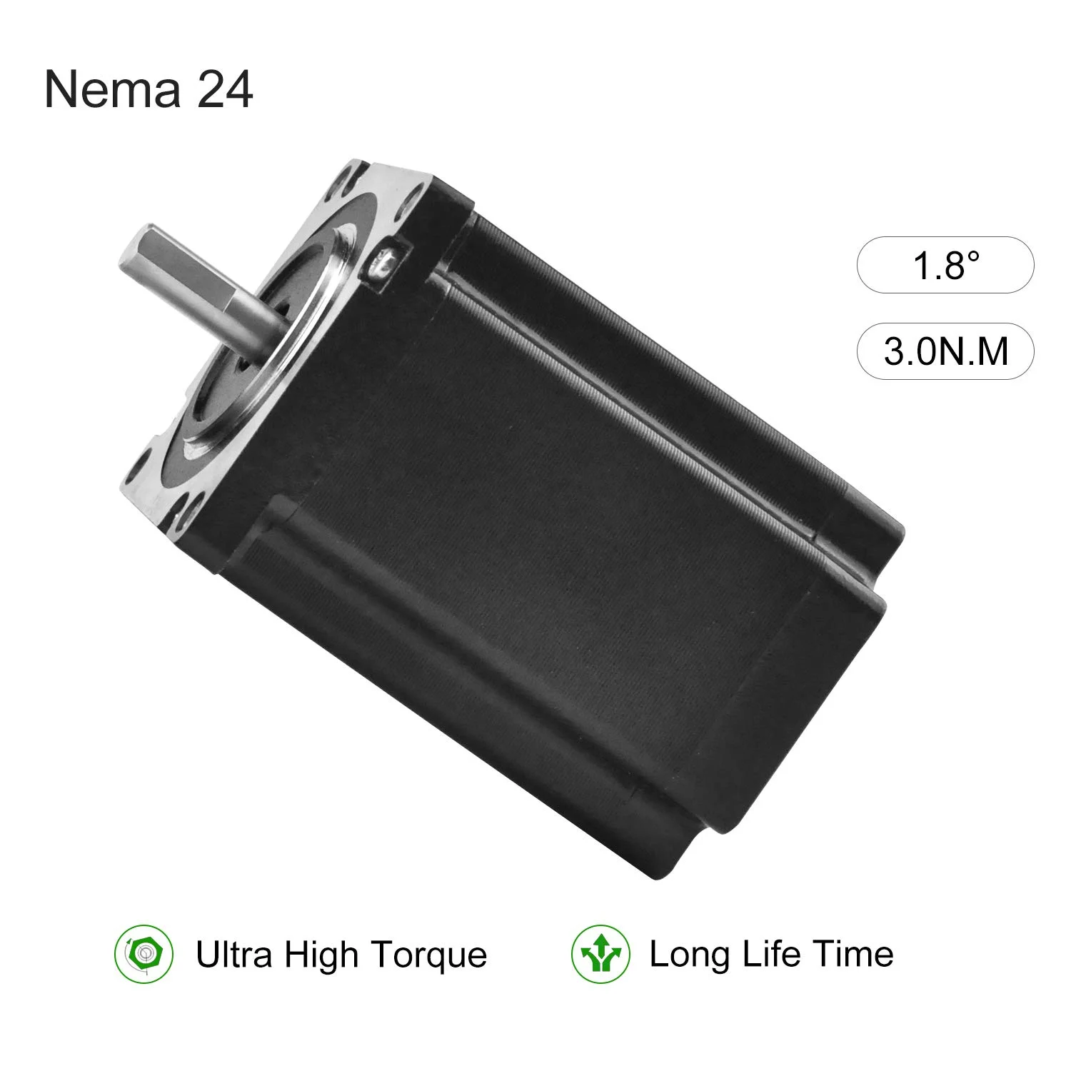 موتور پله ای Nema 24 دو قطبی با گشتاور 3 نیوتن متر و زاویه 1.8 درجه برای پرینتر سه بعدی و دستگاه CNC