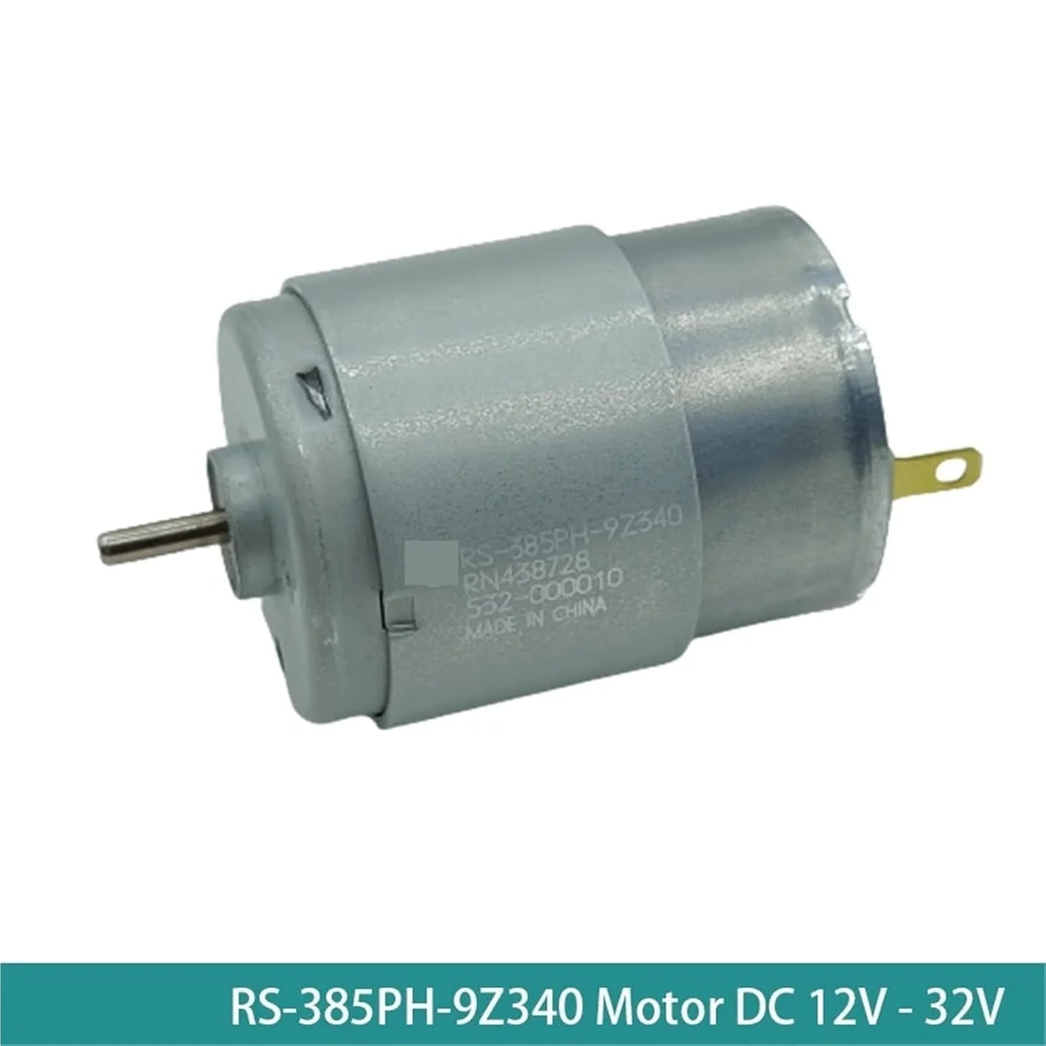 موتور RS-385PH-9Z340 385 DC 12V 24V سرعت پایین با برس کربنی 27.5 میلی متر 1 عدد