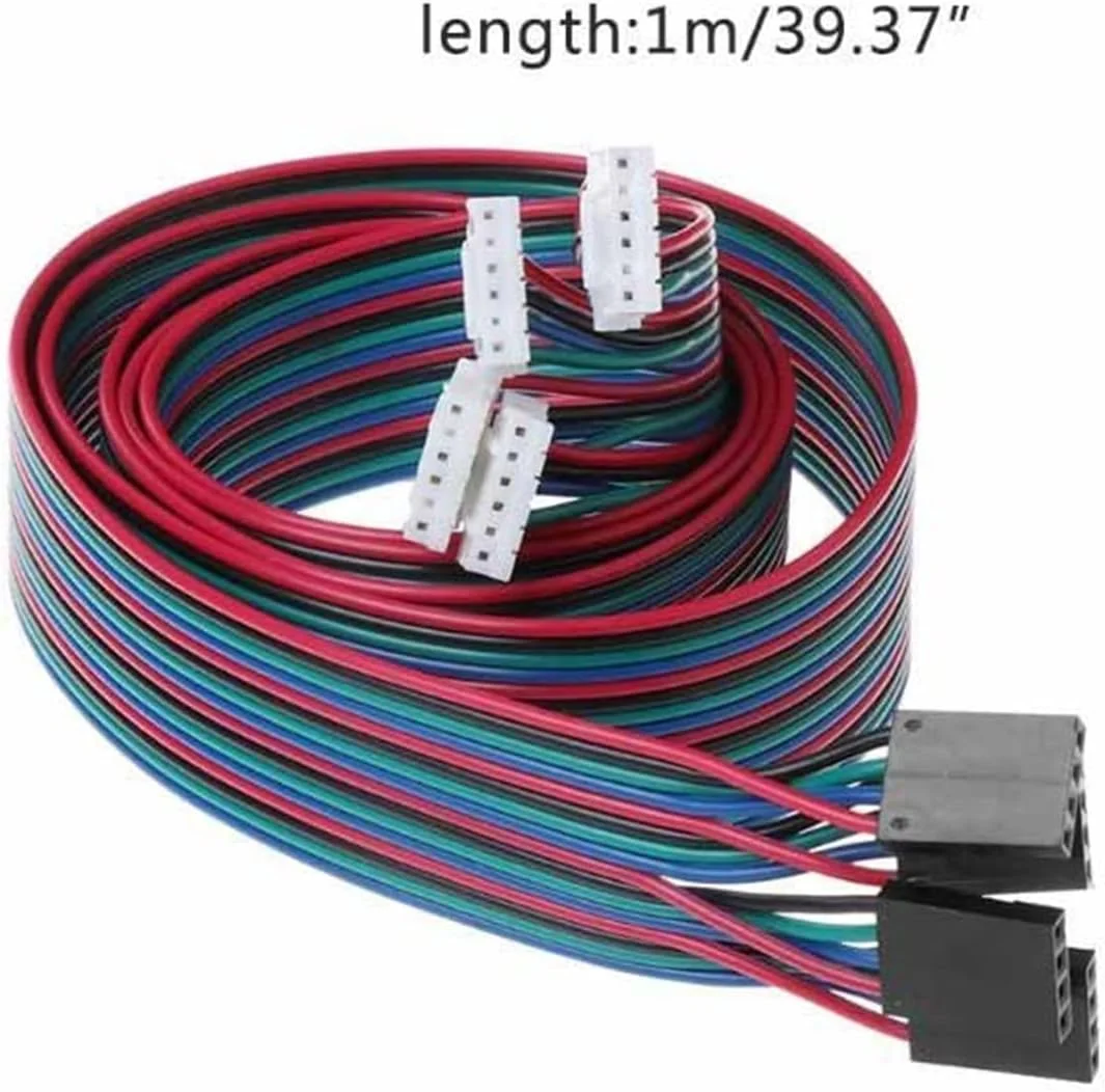 4 عدد کابل موتور پله ای 100 سانتی متری 4 پین XH2.54 سیم ترمینال برای پرینتر سه بعدی NEMA 17