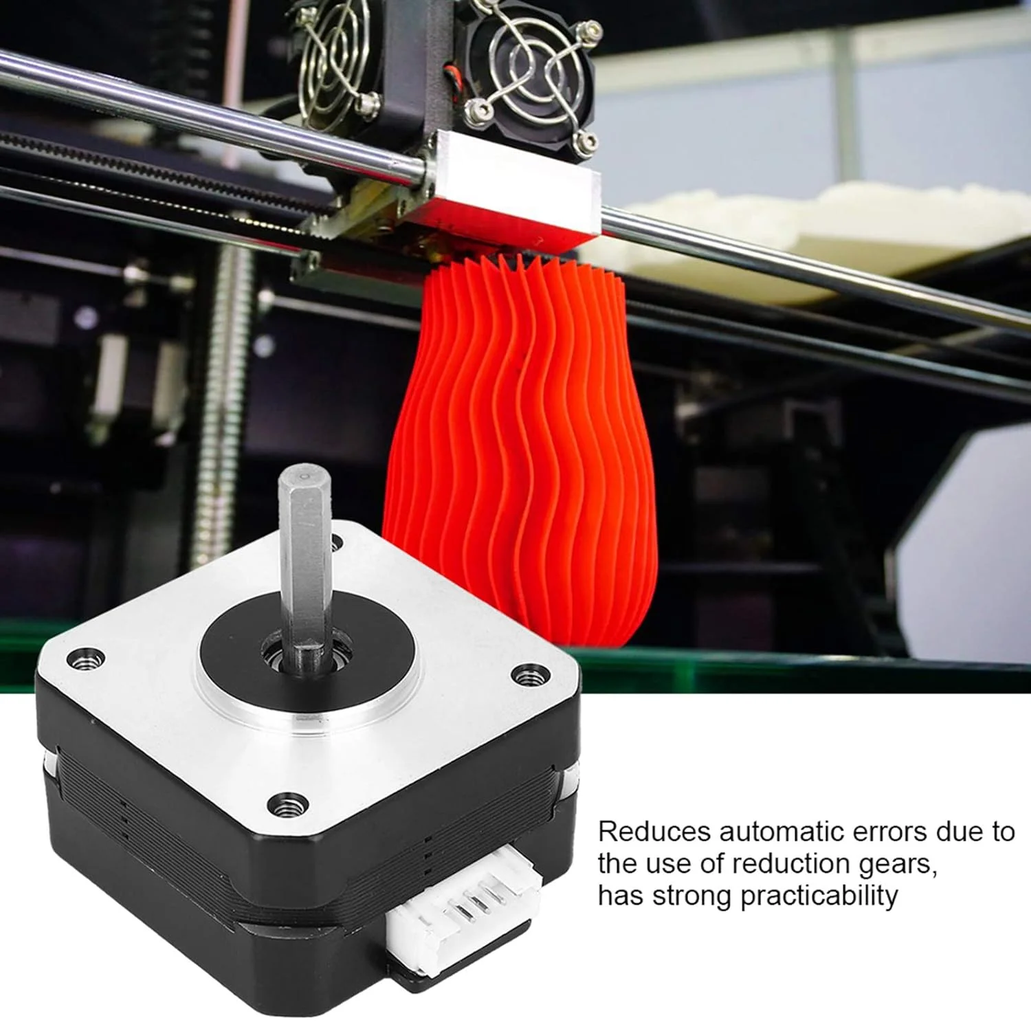 موتور پله ای Respicefinem 17 مدل 17HS4023 با 4 سیم، موتور پرینتر سه بعدی 0.7 آمپر، 4 اهم، ساخت آلیاژی، درجه عایق بندی B به همراه کابل و کانکتور برای لوازم جانبی پرینتر سه بعدی CNC DIY