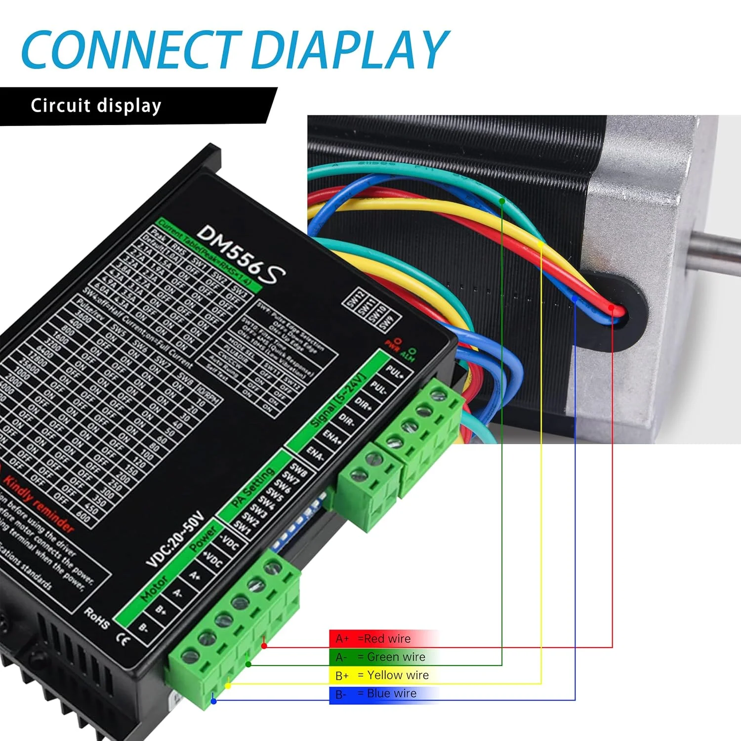RATTMMOTOR ست 3 عددی موتور پله ای Nema23 مدل 23HS8430B با شفت دوگانه 57mm×57mm×76mm، 270Oz-in 1.8° 3A، 4 سیم برای دستگاه CNC فرز و حکاکی