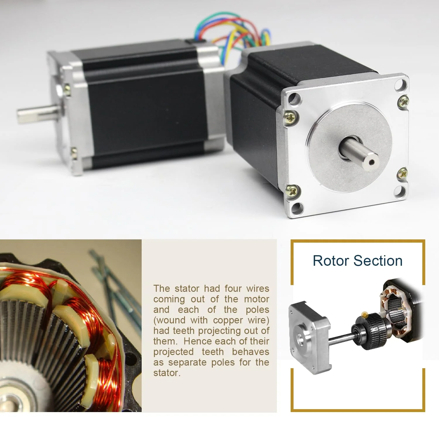 موتور پله ای RATTMMOTOR Nema23 مدل 23HS9430، 308oz-in، 1.8 درجه، 3 آمپر، 2 فاز، گشتاور بالا، هایبرید CNC، 81 میلی متر، 4 سیم برای دستگاه فرز CNC، چاپگر سه بعدی، ربات