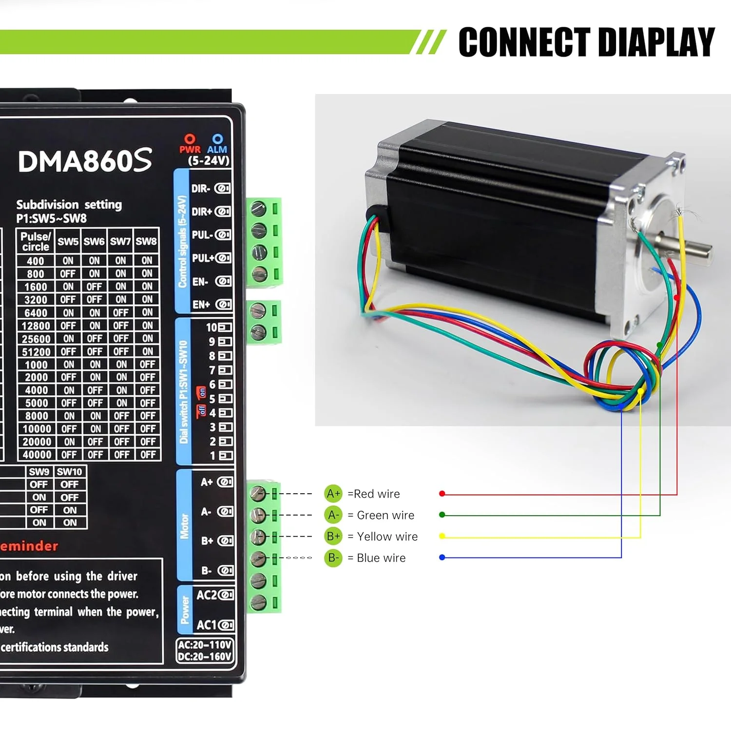 موتور پله ای RATTMMOTOR Nema23 مدل 23HS2430B دو شفت 57mm×57mm×112mm، 425oz-in، 1.8°، 3A، 4 سیم برای دستگاه CNC فرز و حکاکی