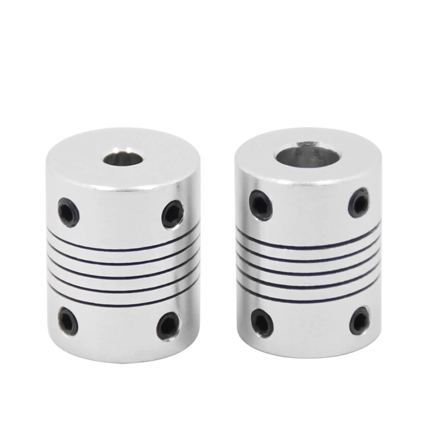 اتصالات انعطاف پذیر پرینتر سه بعدی / کوپلینگ شفت 5 * 5 * 25/5 * 8 * 25 شفت انعطاف پذیر آلومینیومی برای موتور پیچ T8 (8x10)