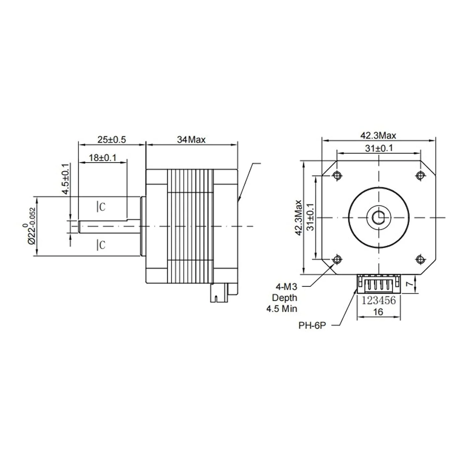 موتور پرینتر سه بعدی، موتور پله ای 2 فاز فولاد کربنی با نویز کم و دمای بالا به همراه کابل