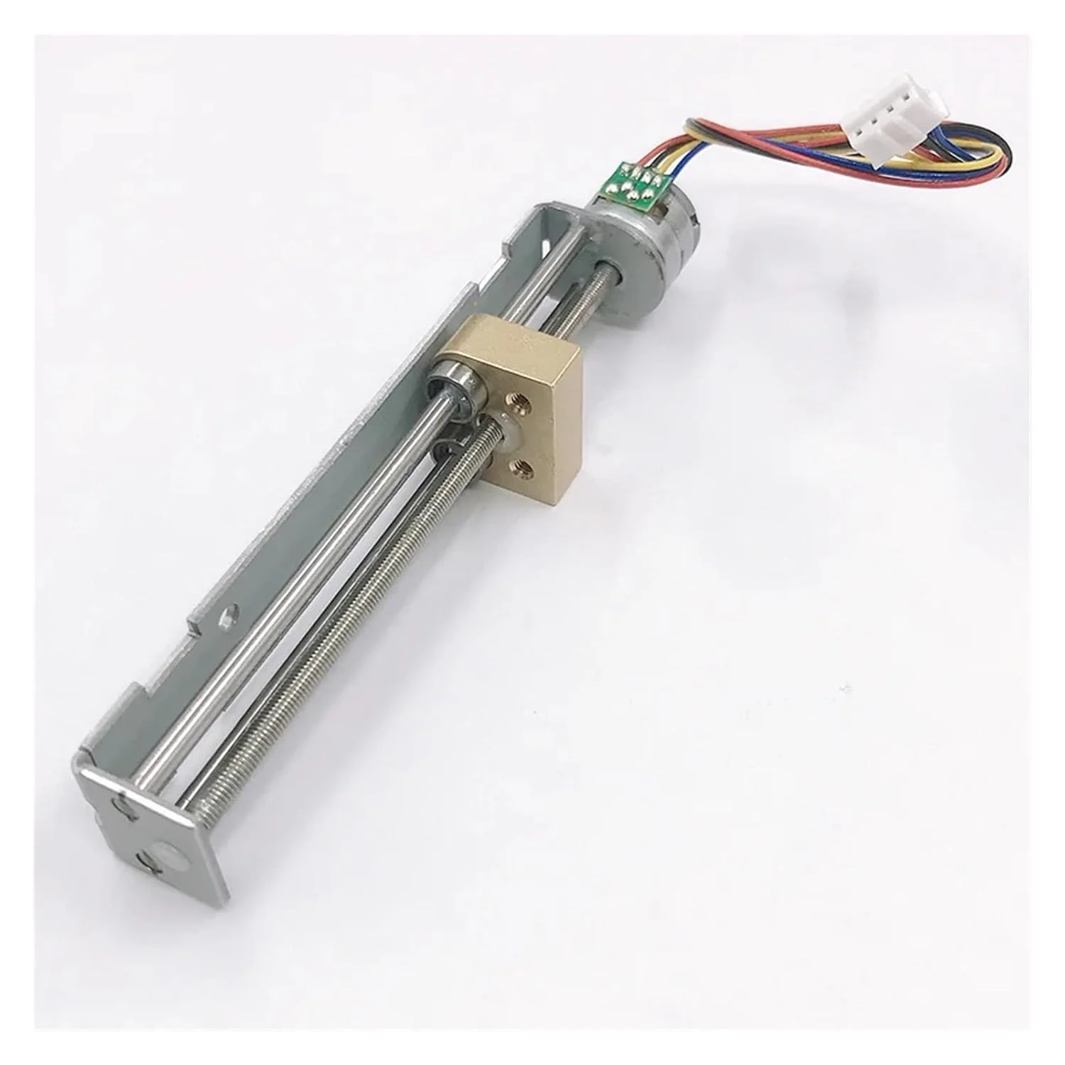 محرک خطی دقیق 15 میلی‌متری DC 5V 6V دو فاز 4 سیمه استپینگ استپر الکترونیکی استارتر پیچ مهره 90 میلی‌متری کورس بلند DIY موتور استارتر پرینتر سه بعدی