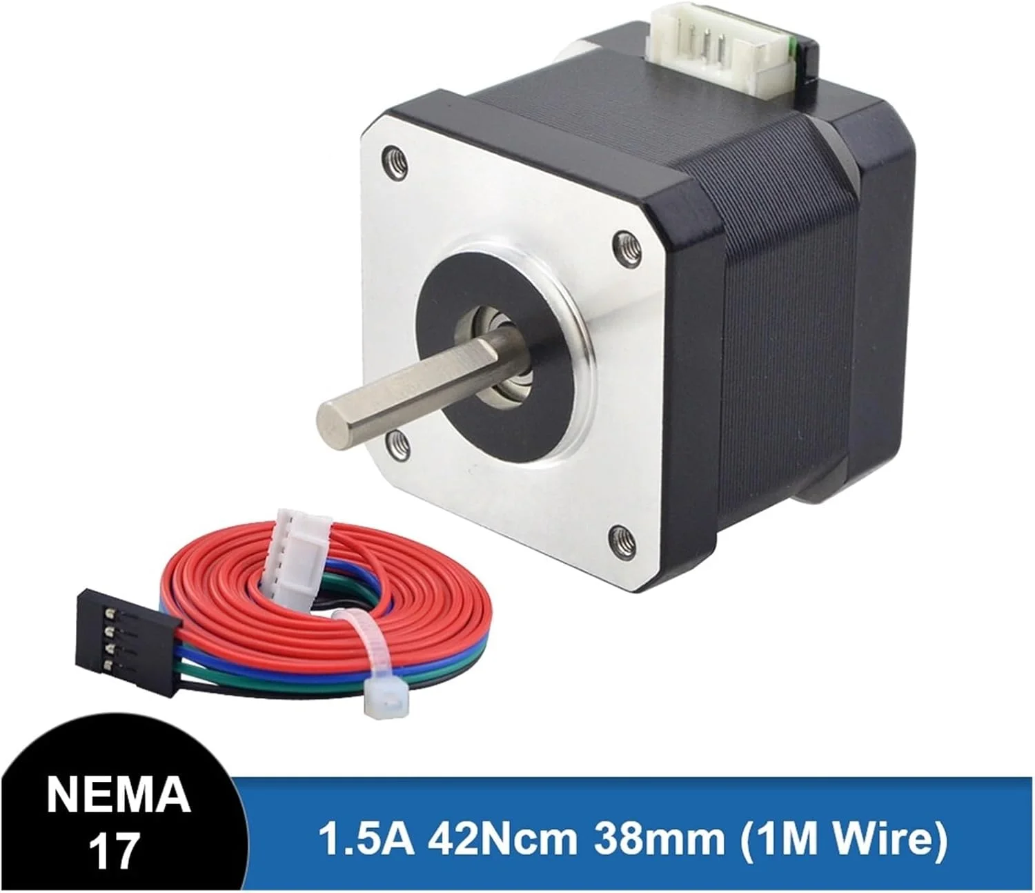 موتور پله ای Nema 17، موتور 42 میلی متری، 42Ncm 1.5A Nema17، 4 سیم برای CNC پرینتر سه بعدی XYZ