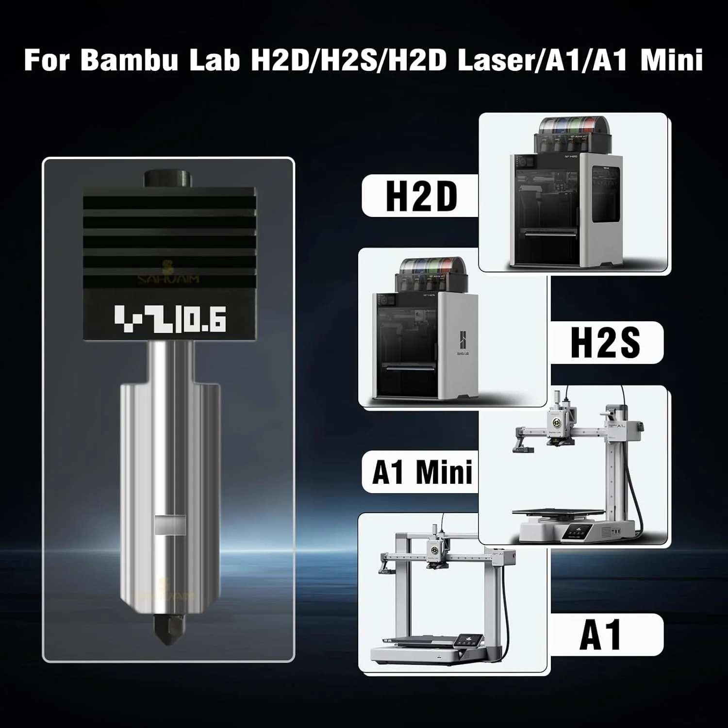 کیت هات‌اند ارتقا یافته 0.6 میلی‌متری H2C/H2D/P2S برای پرینتر سه بعدی Bambu Lab سری P2S/H2D/H2C/A1، تعویض سریع نازل فولادی سخت کاری شده با دمای بالا، اکسترودر پرینتر سه بعدی به همراه 1 عدد نازل 0.6 میلی‌متری