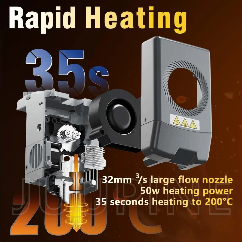 کیت هات‌اند 0.4 میلی‌متری ارتقا یافته جدید برای نازل Flashforge AD5X، کیت نازل تمام فلزی با قابلیت جدا شدن سریع 3 ثانیه‌ای، نازل فولادی سخت شده مقاوم در برابر سایش HTR 550 درجه سانتیگراد، جریان بالا 32 میلی‌متر مکعب بر ثانیه، قطعات AD5X با سرعت بالا 600 میلی‌متر بر ثانیه