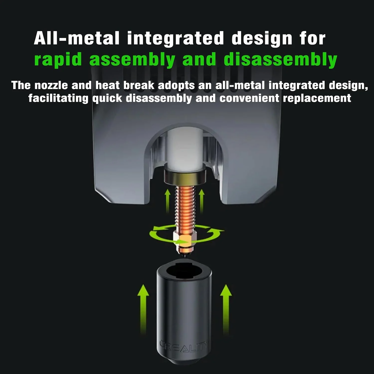 کیت نازل سری K2 با قطر 0.4 میلی‌متر، نازل فولاد سخت شده با آلیاژ مس یکپارچه ارتقا یافته، نازل با جریان بالا با قابلیت تعویض سریع به همراه 1 عدد جوراب سیلیکونی برای هات‌اند Unicorn Creality K2/K2 Pro/K2 Plus/Hi