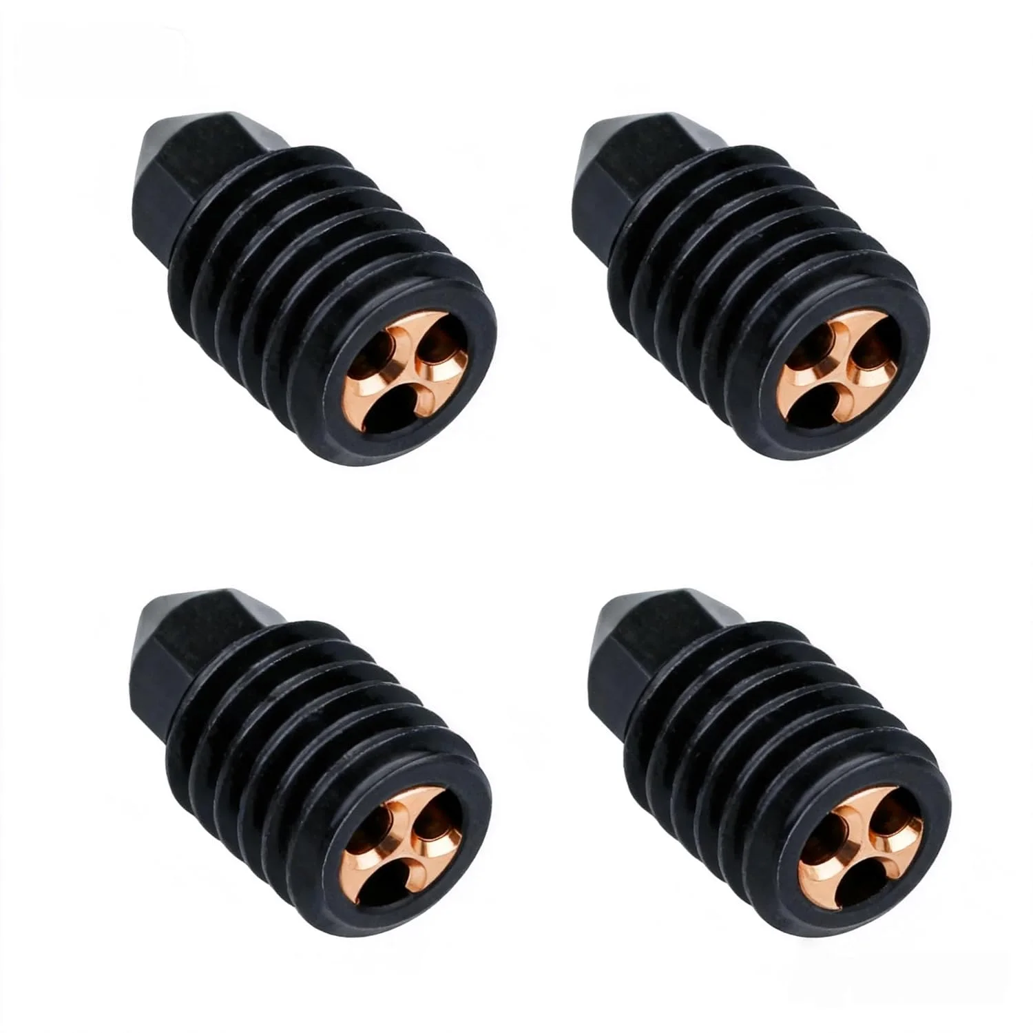 مجموعه 4 عددی نازل فولادی سخت کاری شده 0.4 میلی متری ارتقا یافته برای Bambu Lab X1 X1C X1E P1P P1S | مجموعه نازل 0.4 میلی متری | مقاوم در برابر سایش برای فیلامنت های سایشی