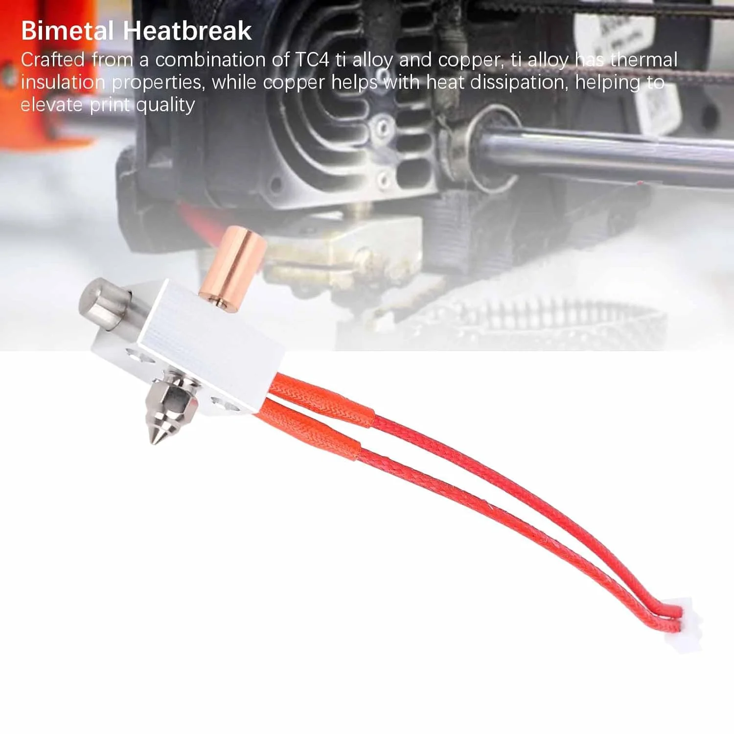 کیت ارتقاء اکسترودر، نازل مسی سرمون V1 Pro با قابلیت تحمل 300℃ سازگار با ABS، نایلون، PEEK، بلوک حرارتی آلومینیومی، میله حرارتی 24 ولت 40 وات