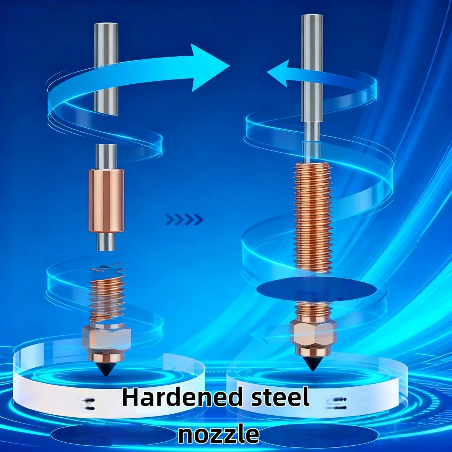 مجموعه دو عددی نازل یکپارچه 0.4MM+0.4MM آلیاژ تیتانیوم مس قرمز دو فلزی فولاد سخت کاری شده