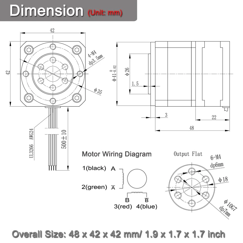 گیربکس کاهنده هارمونیک با موتور پله ای Nema 17، 1 آمپر، نسبت 30:1، گیربکس چرخشی 2 دقیقه قوسی