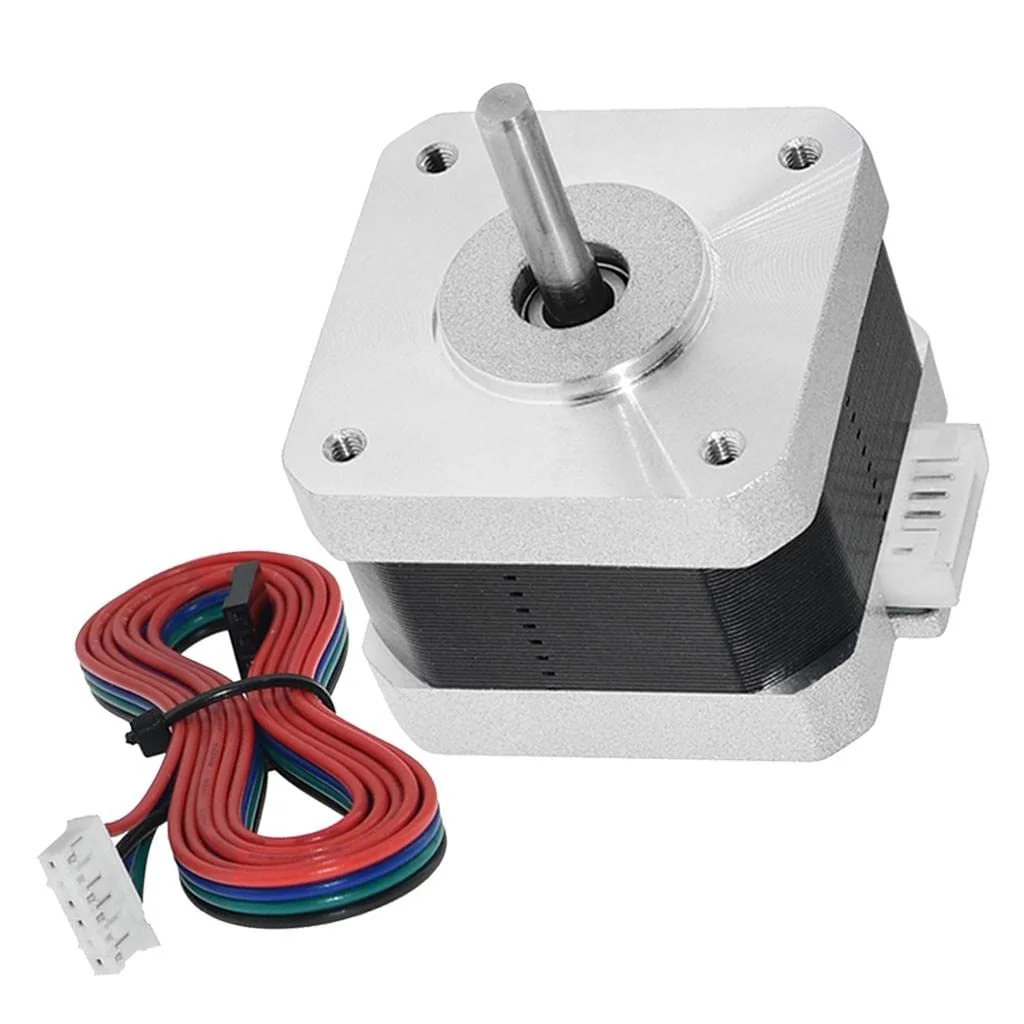 موتور پله‌ای دو قطبی 17 با عملکرد بالا 12 ولت 4 پین برای CNC/ پرینتر سه بعدی DIY - زاویه پله 1.8 درجه، نگهداری 0.8N.m، مناسب برای محرک‌های خطی و روتر CNC - ایده آل برای موتورهای پله‌ای