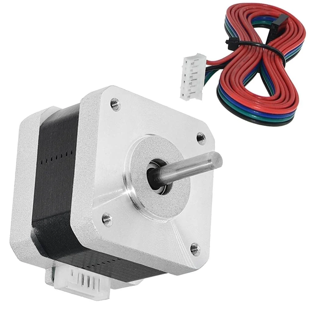 موتور پله‌ای دو قطبی 17 با عملکرد بالا 12 ولت 4 پین برای CNC/ پرینتر سه بعدی DIY - زاویه پله 1.8 درجه، نگهداری 0.8N.m، مناسب برای محرک‌های خطی و روتر CNC - ایده آل برای موتورهای پله‌ای
