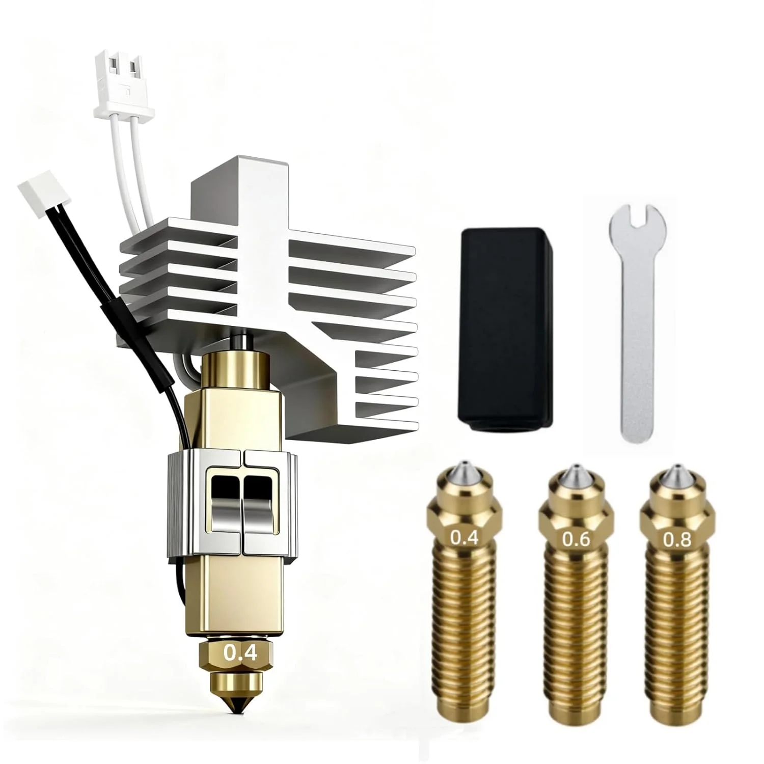 کیت هات‌اند سرامیکی 0.4 میلی‌متری برای Elegoo Centauri Carbon – هد چاپ از پیش مونتاژ شده با 3 نازل برنجی جایگزین، لوازم جانبی اکسترودر پرینتر سه بعدی با دمای بالا