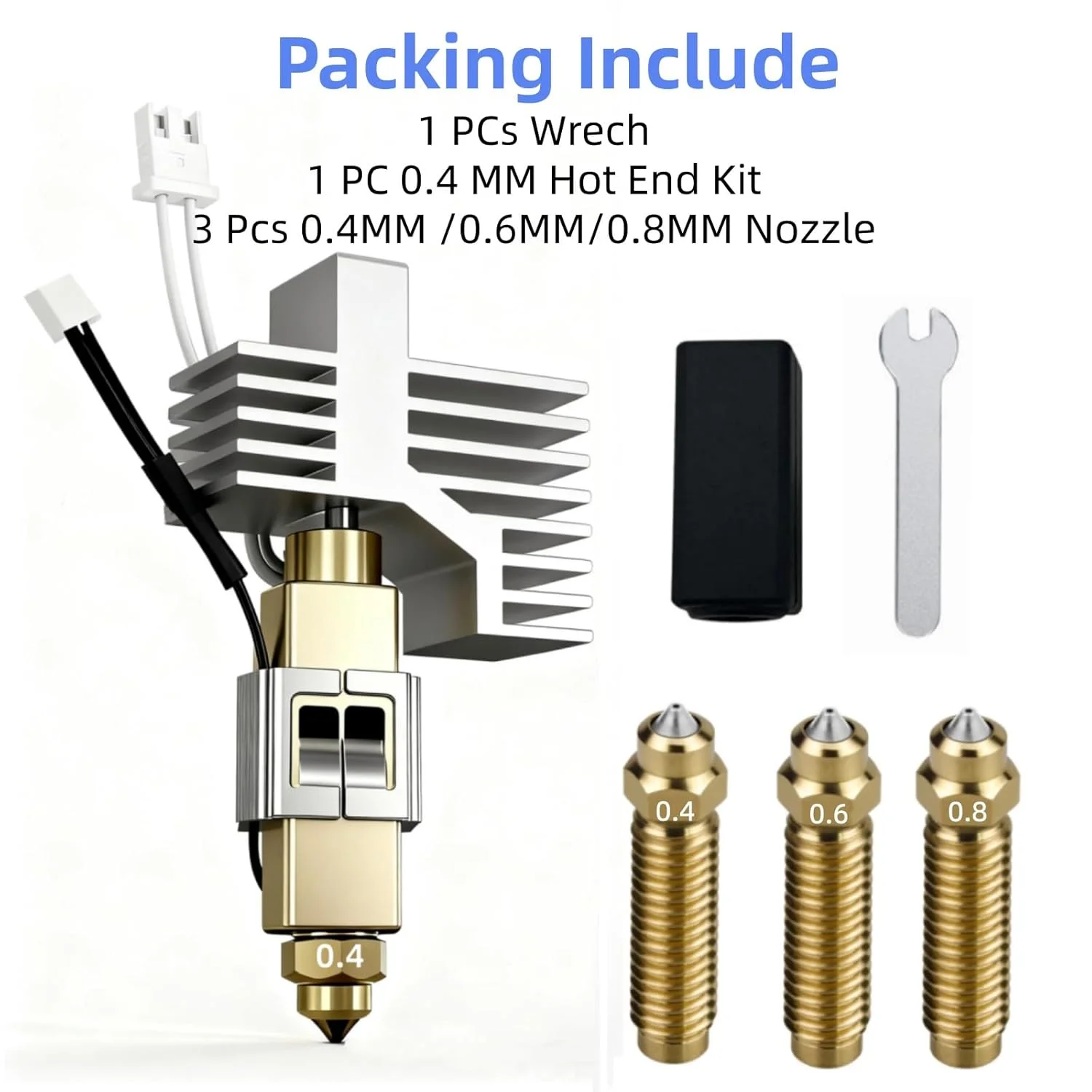 کیت هات‌اند سرامیکی 0.4 میلی‌متری برای Elegoo Centauri Carbon – هد چاپ از پیش مونتاژ شده با 3 نازل برنجی جایگزین، لوازم جانبی اکسترودر پرینتر سه بعدی با دمای بالا