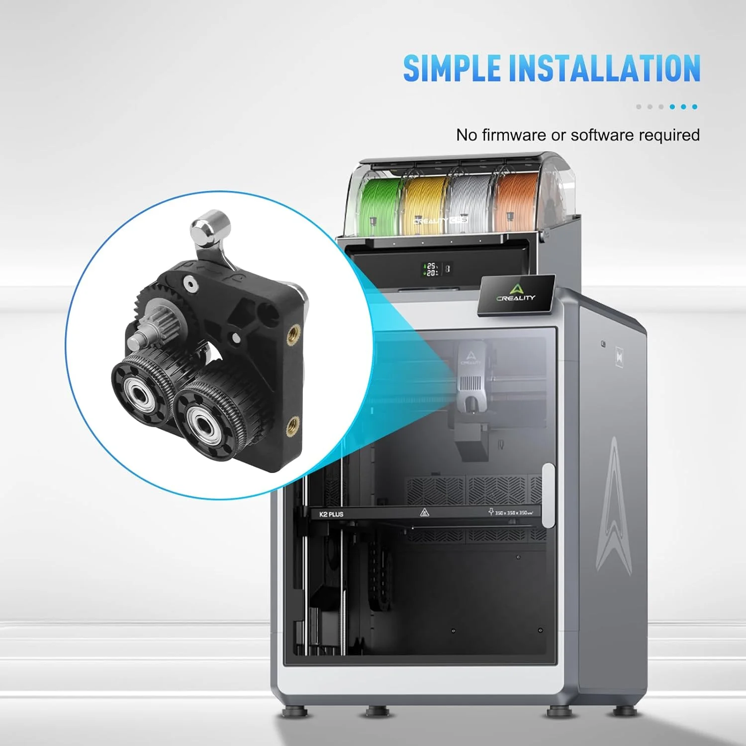 کیت اکسترودر پرینتر سه بعدی K2 Plus Upgrade Gear olzzdda، لوازم جانبی پرینتر سه بعدی Ender 3 k2 Plus Dual Drive Gear Extruder