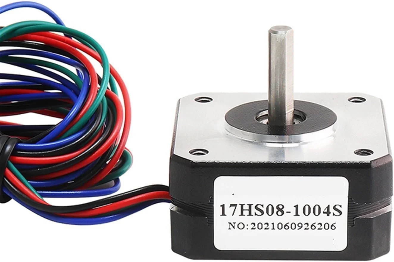 یک عدد موتور پله ای سایز 17، 20 میلی متر، 1 آمپر، 16N.cm، موتور پله ای کوتاه 42، 4 سیم، مدل 17HS08-1004S برای اکسترودر موتور پرینتر سه بعدی