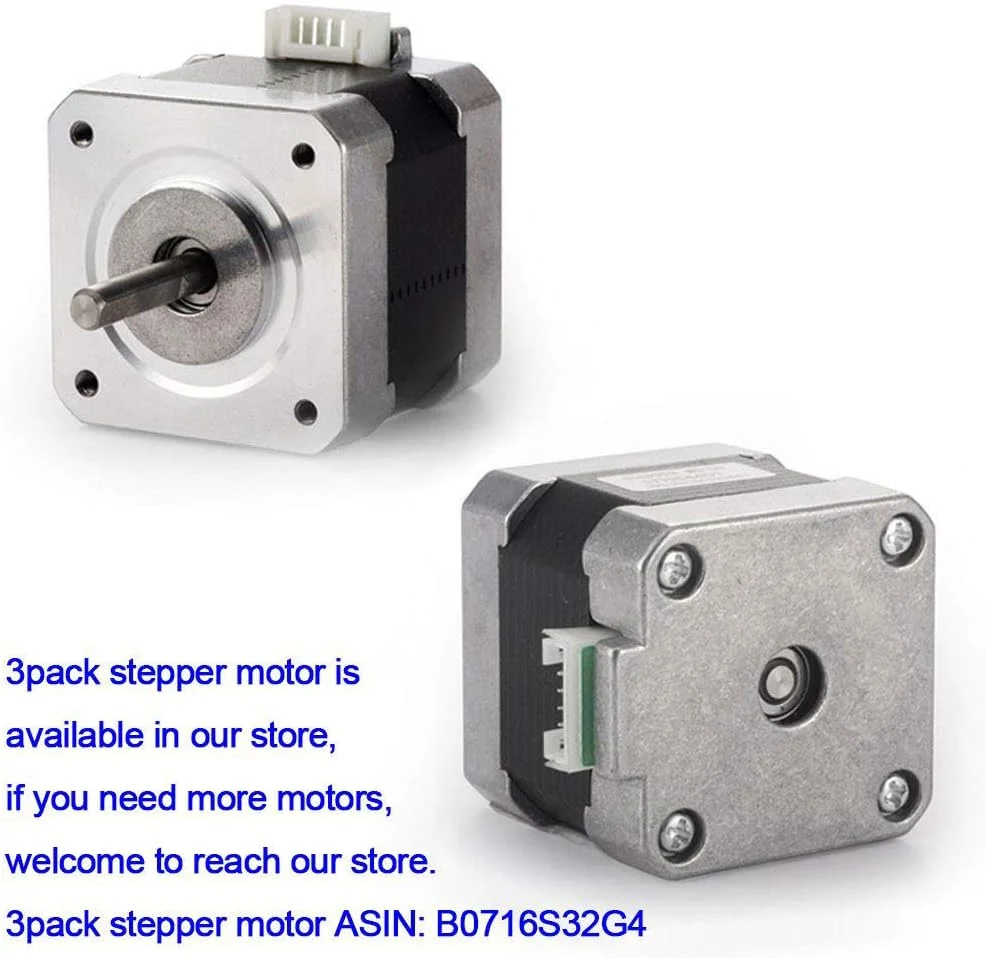درایور موتور پله ای TB6600 4A 9-42V CNC به همراه موتور پله ای Nema 17 دوقطبی 1.7A 40N.Cm و براکت نصب موتور برای پرینتر سه بعدی، روتر CNC، مشکی و نقره ای