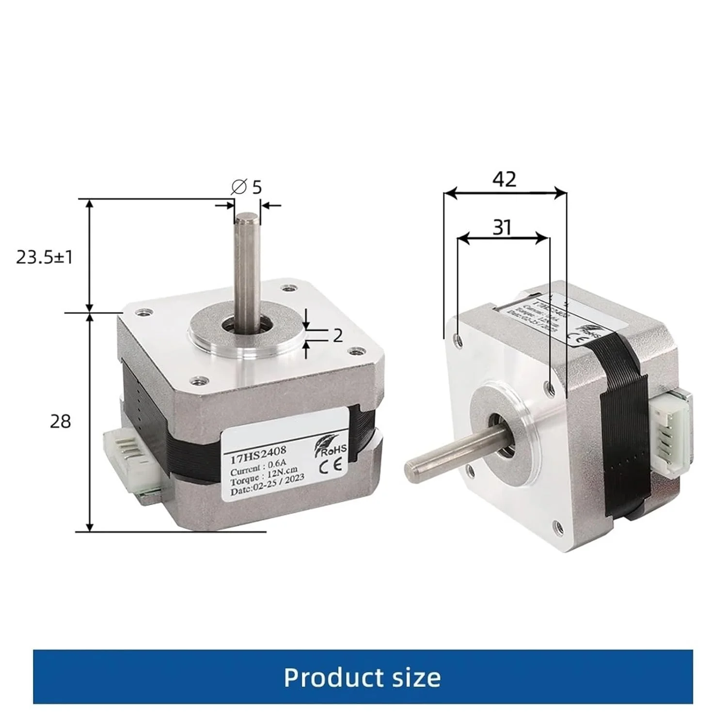 ۱ عدد موتور پله ای 17HS2408 4-سیم 42، 42BYGH 0.6A 12N.CM و موتور پرینتر سه بعدی