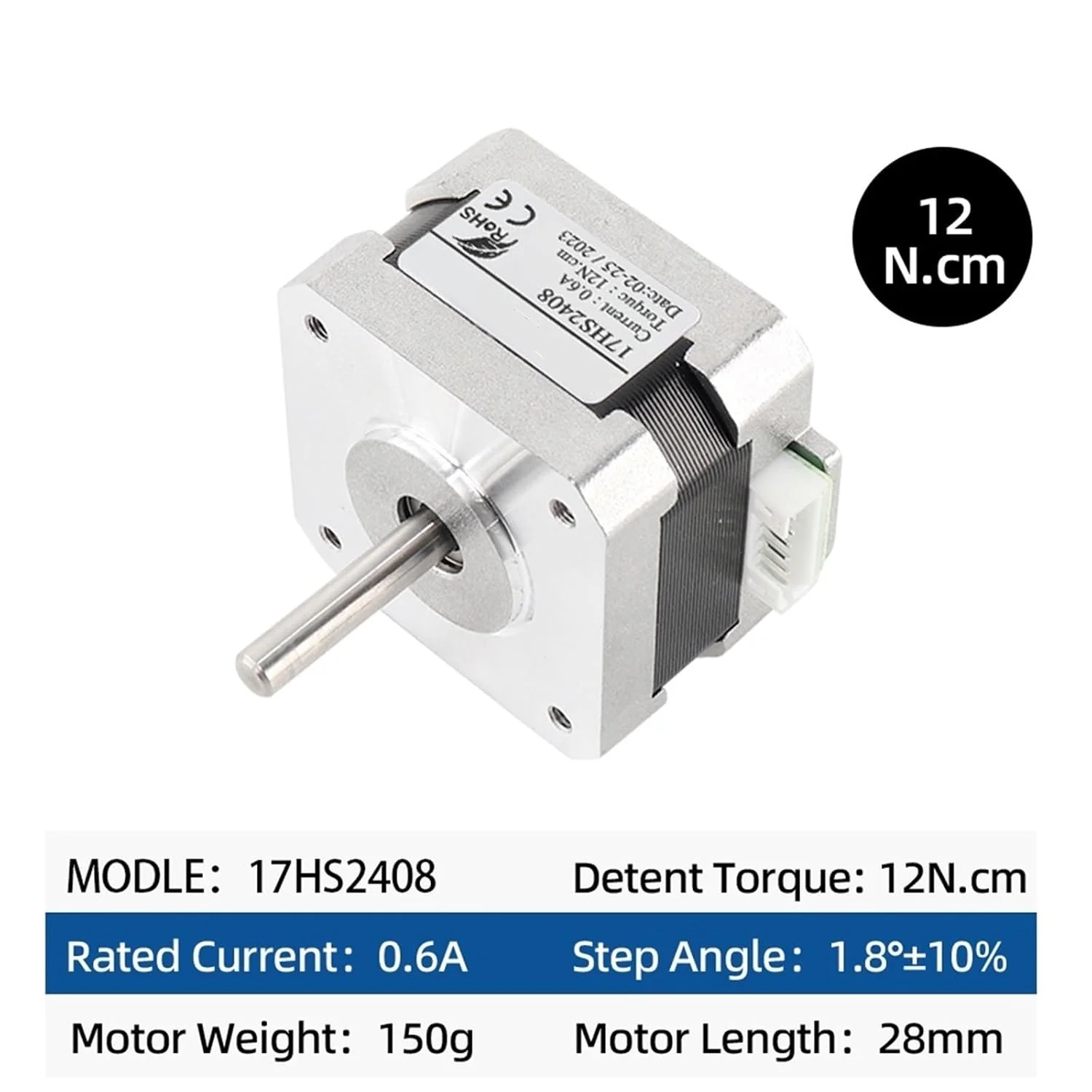 ۱ عدد موتور پله ای 17HS2408 4-سیم 42، 42BYGH 0.6A 12N.CM و موتور پرینتر سه بعدی