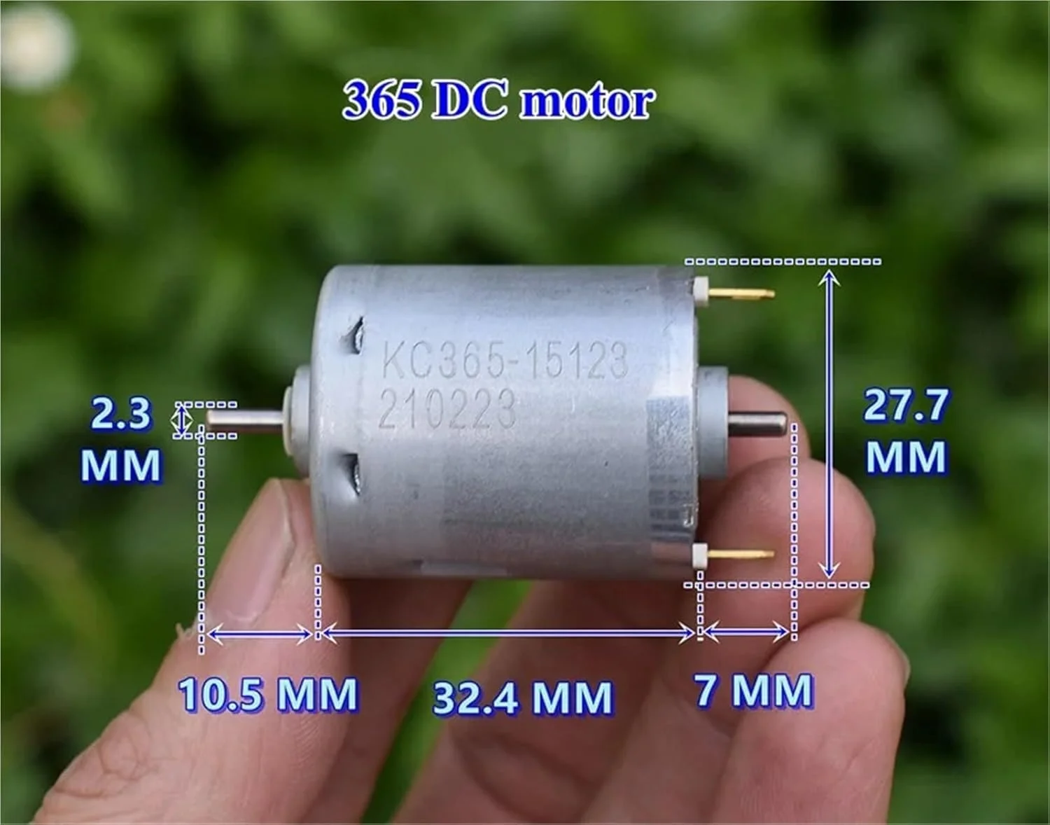 موتور DC 365 با شفت خروجی دوگانه KC365-15123، 12V-24V، یک عدد