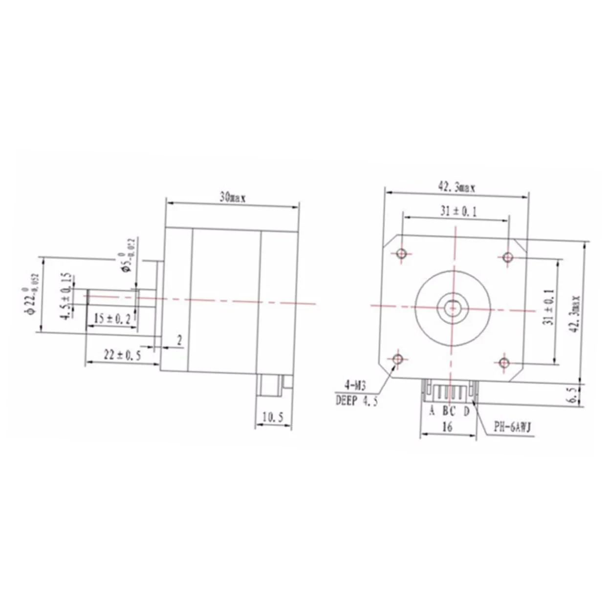 موتور پله ای 12 ولت برای پرینترها، کنترل دقیق گشتاور برای پروژه ها و کاربردهای CNC، طراحی فشرده