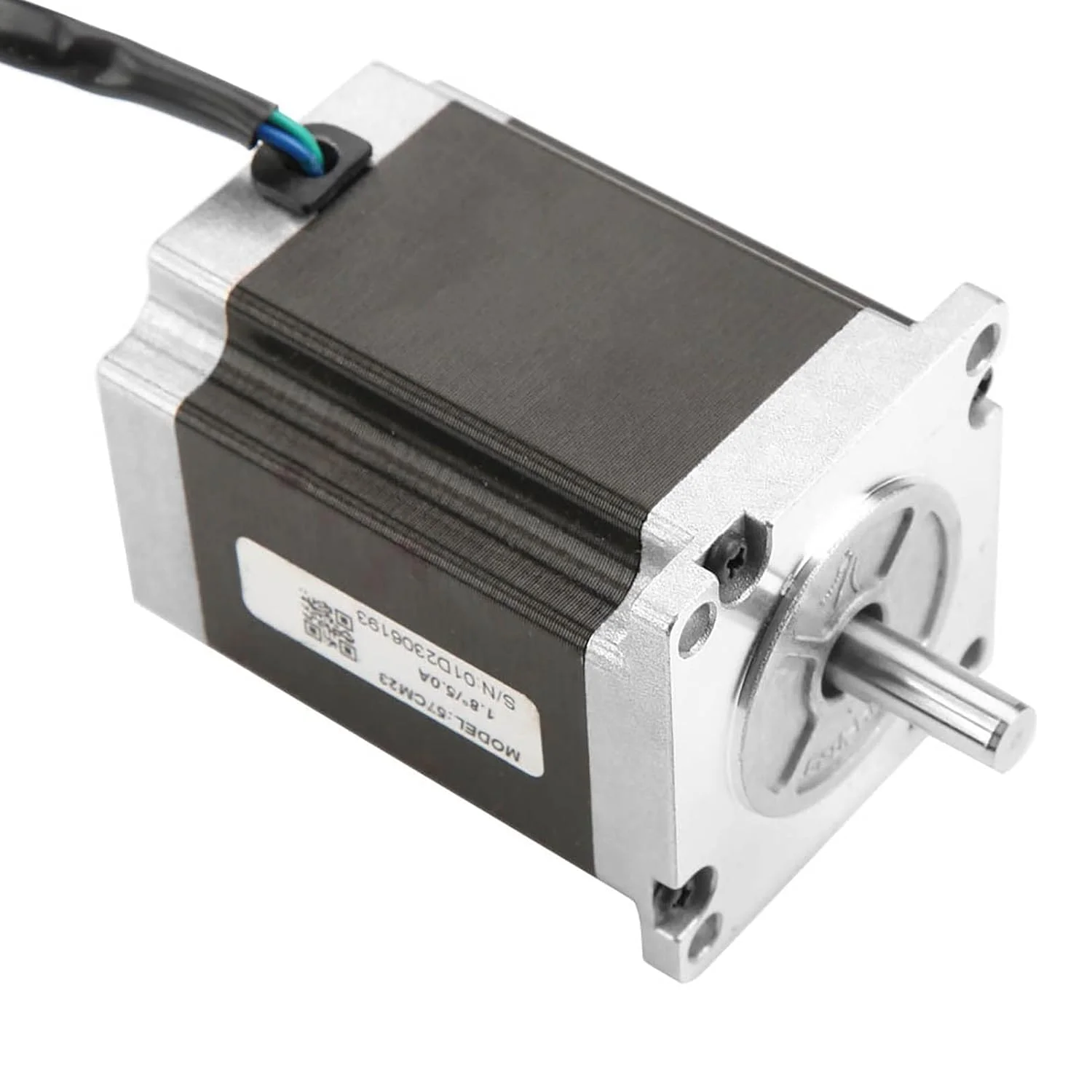 موتور پله‌ای دو فاز CNC NEMA23 مدل 57CM23 با جریان 5 آمپر، گشتاور 2.1 نیوتن‌متر، شفت 8 میلی‌متری و طول 76 میلی‌متری - موتورهای پرینتر سه بعدی NEMA 23