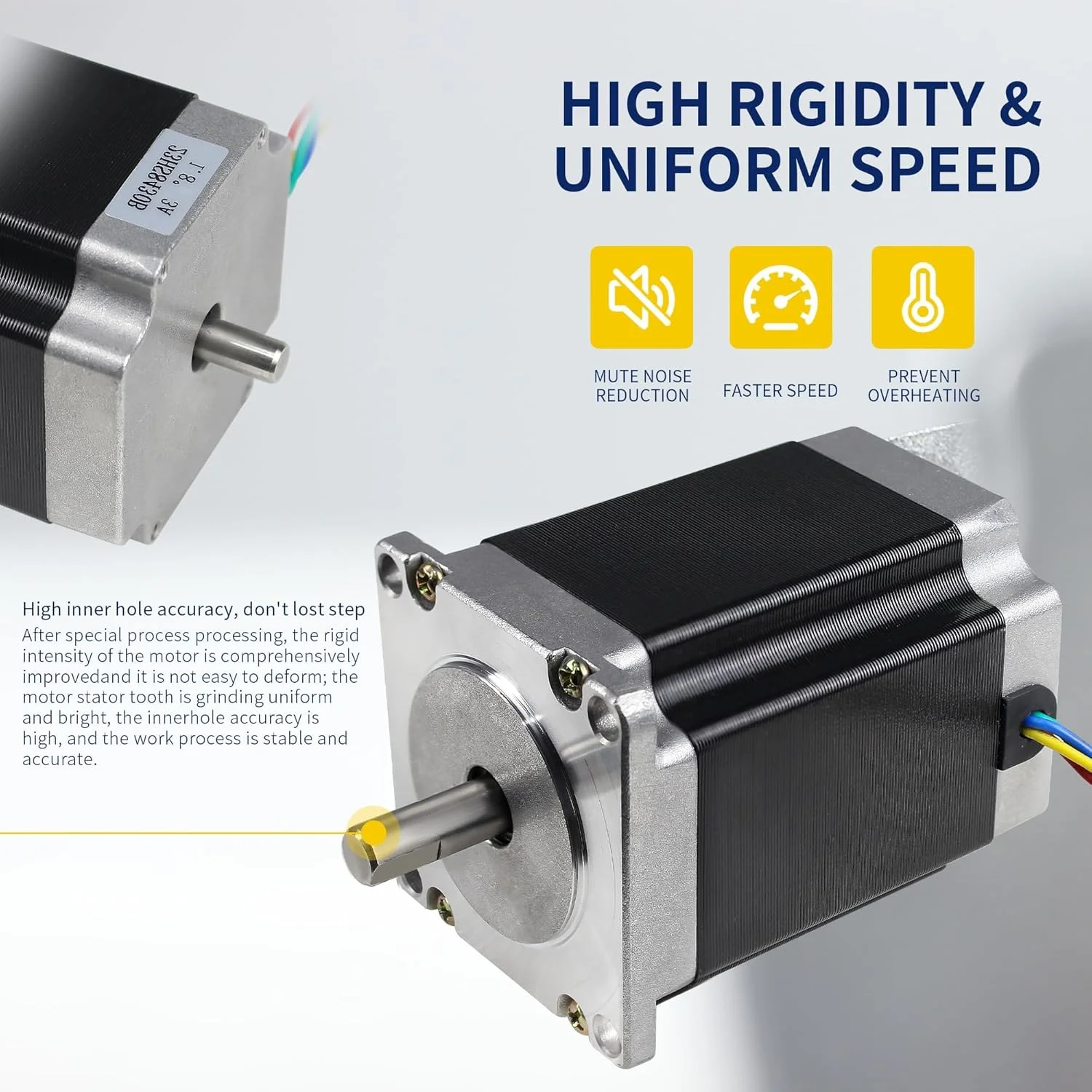 موتور پله ای Nema23، شفت دوگانه 76 میلی متری، 3 آمپر، 270 اونس-اینچ، 4 سیم برای دستگاه CNC، حکاکی، فرز/پرینتر سه بعدی