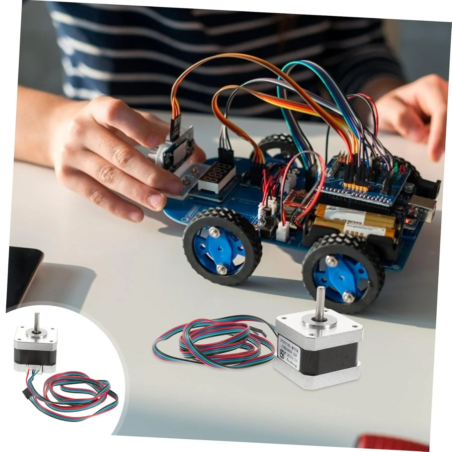 موتور DC کوچک NUOBESTY برای پروژه‌های سرگرمی، خروجی پایدار با نویز کم برای پرینترها، آسیاب‌ها و وسایل نقلیه اسباب‌بازی، طراحی جمع و جور برای استفاده آسان