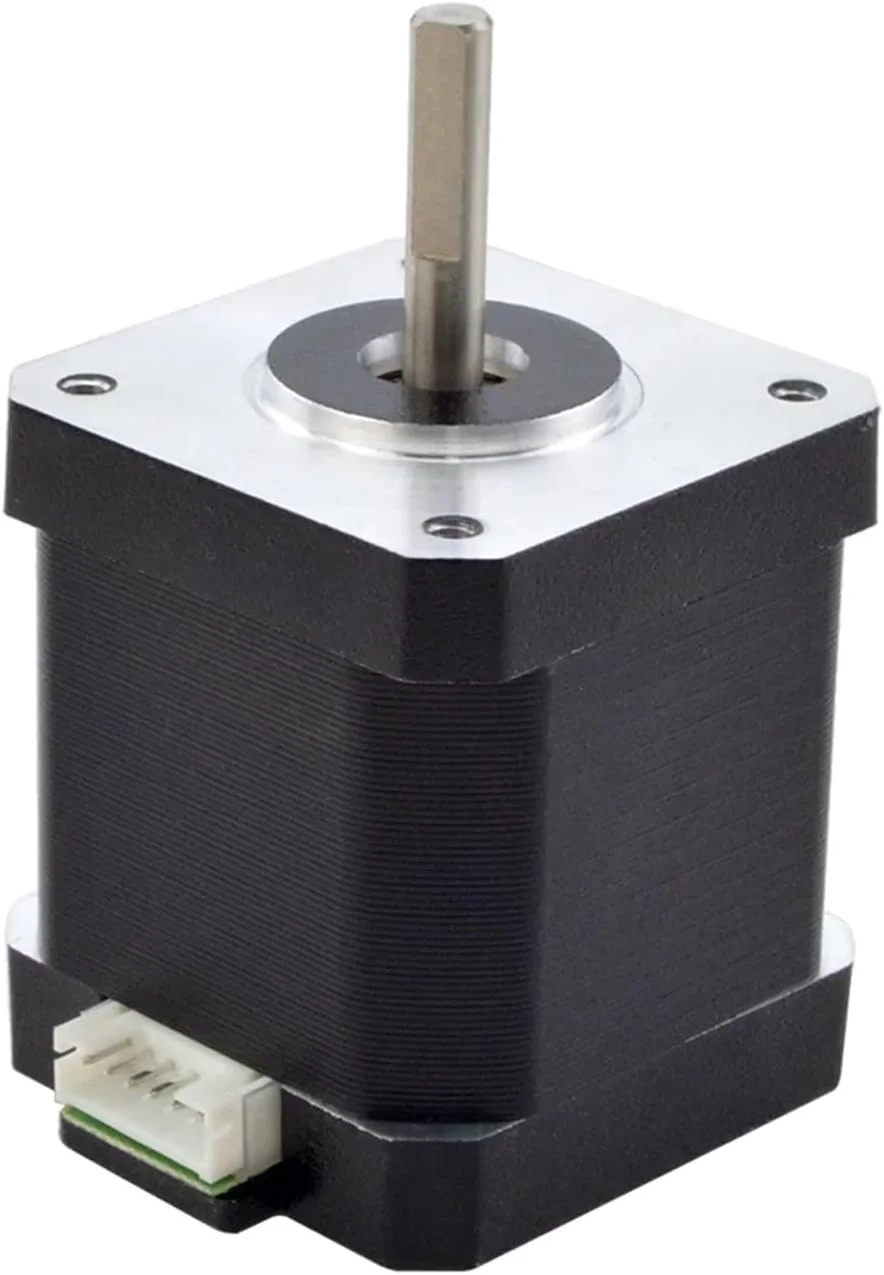 موتور پله ای Nema17 مدل 42BYGH با طول 48 میلی متر و جریان 2 آمپر، دارای 4 سیم مناسب برای موتور پرینتر سه بعدی