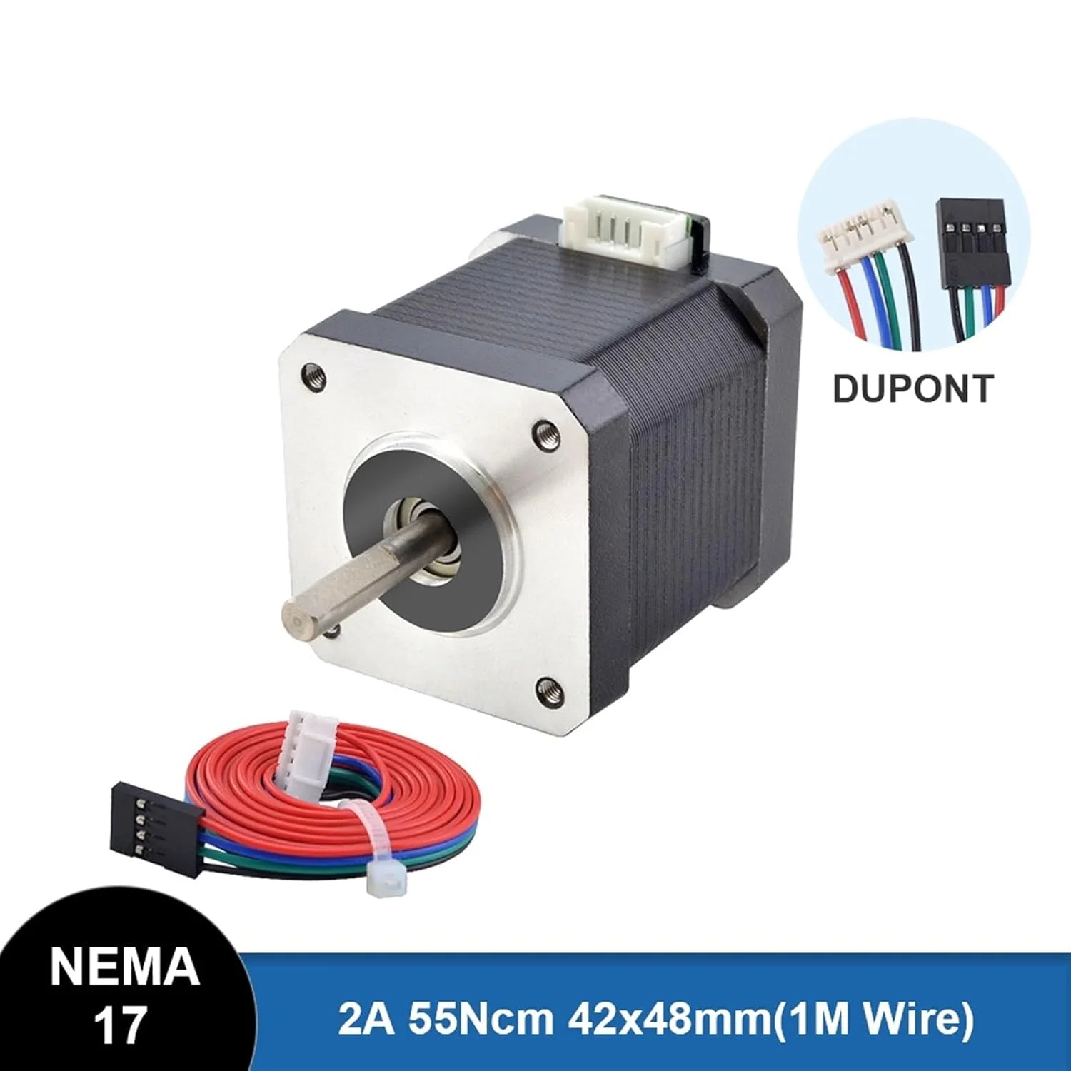 موتور پله ای Nema17 مدل 42BYGH موتور 48 میلی متری 2 آمپر 17HE19-2004S Nema 17 موتور 4 سیم برای موتور پرینتر سه بعدی 1 عدد