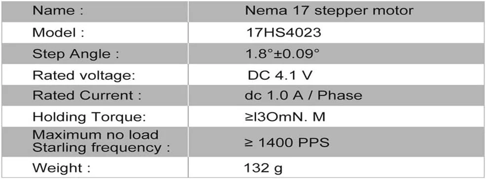 قطعات پرینتر سه بعدی موتور پله ای Nema17 مدل 17HS4023 1.0A 14N.cm