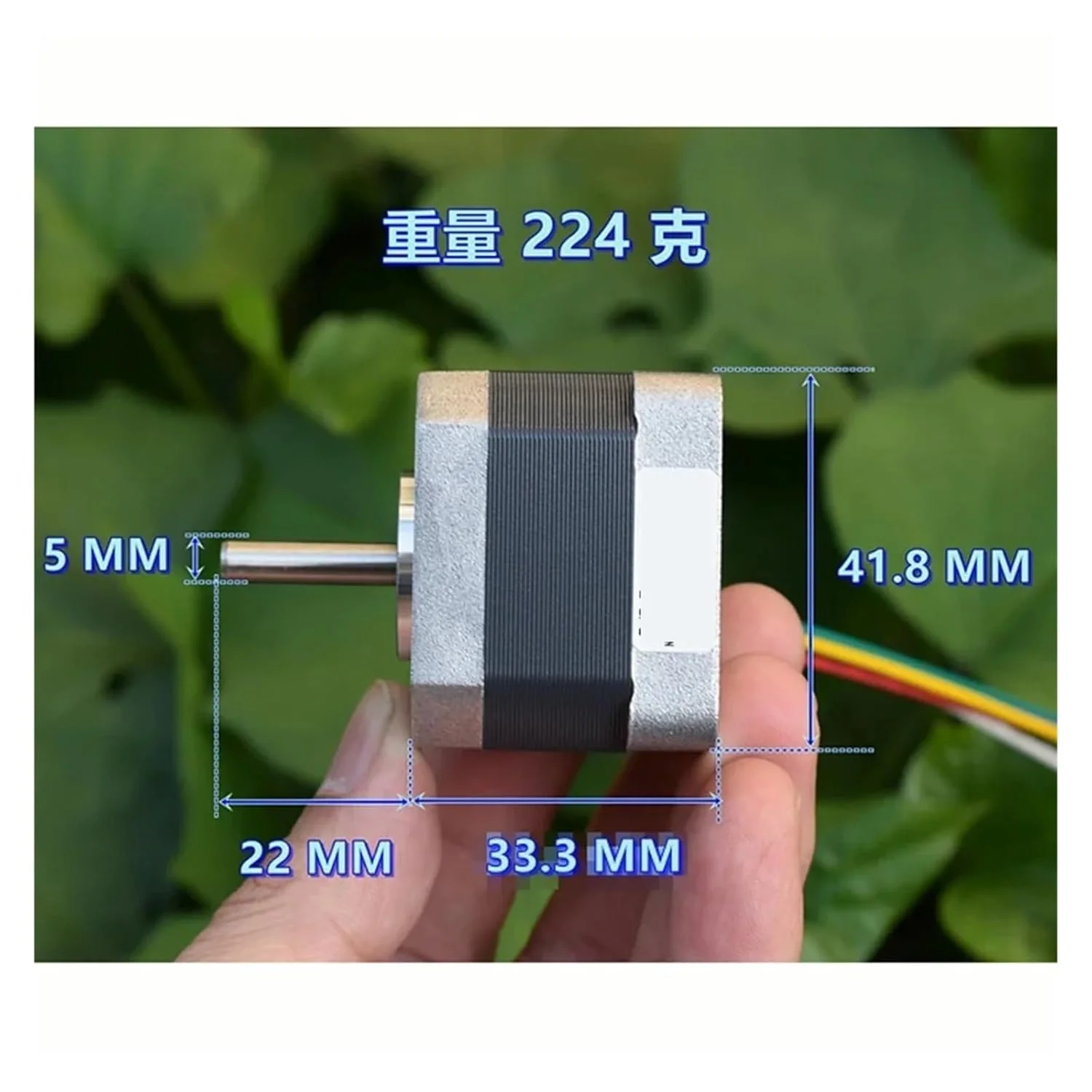 موتور پله ای 42 میلی متری Nema 17 با زاویه 1.8 درجه، 2 فاز، 4 سیم، شفت 5 میلی متری برای پرینتر سه بعدی و دستگاه CNC