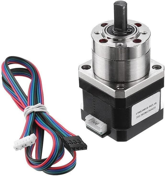 موتور پله‌ای گیربکس اکسترودر 17HS3401S-PG Nema 17 موتور 42 با گیربکس سیاره‌ای برای دستگاه فرز CNC پرینتر سه بعدی (رنگ: نسبت 5.18-1)