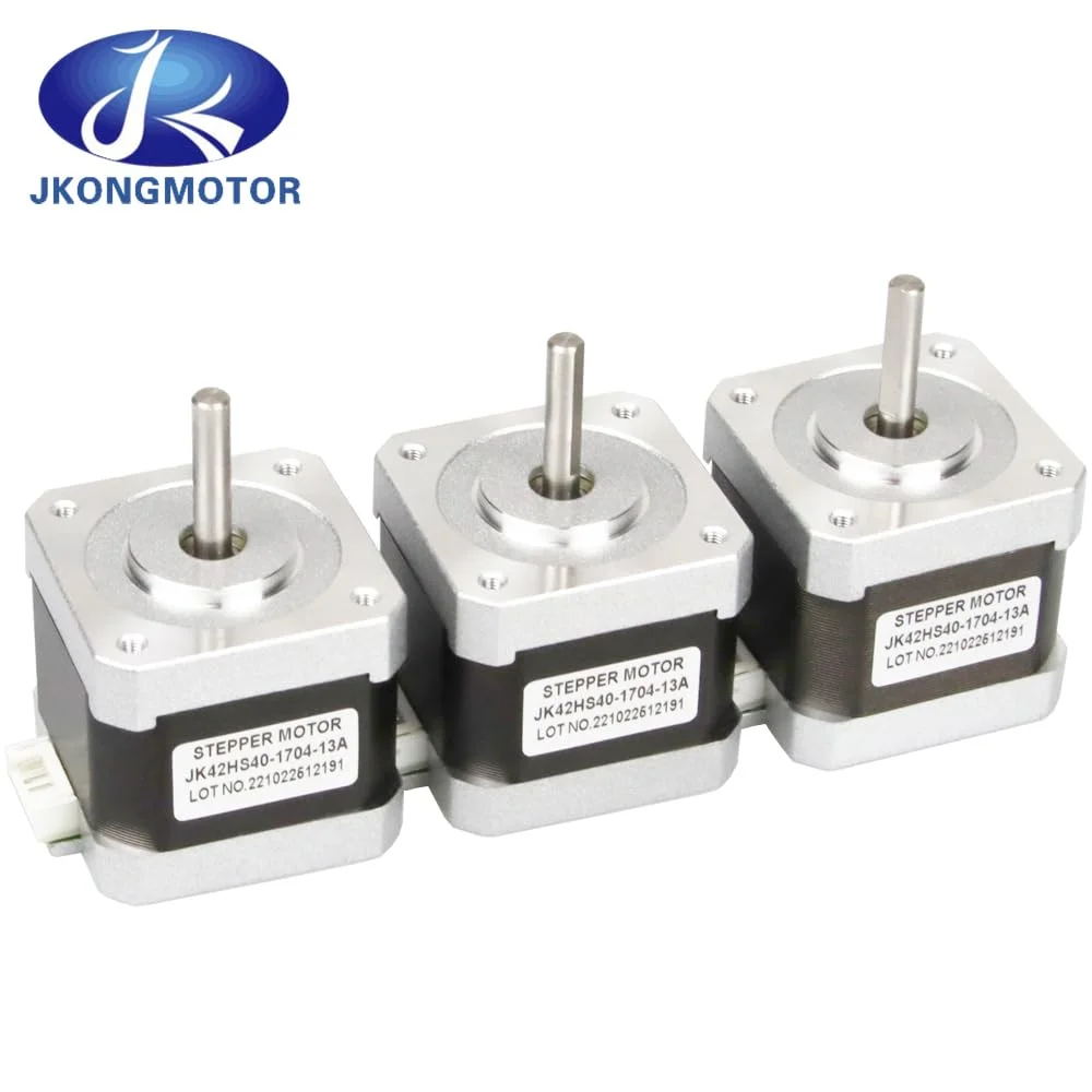 موتور پله ای Jkongmotor 17HS4401 برای Nema 17، موتور 42، 1.7 آمپر، 42BYGH، 42N.cm، موتور 4 سیم برای چاپگر سه بعدی XYZ - (قطر شفت: 1 عدد)