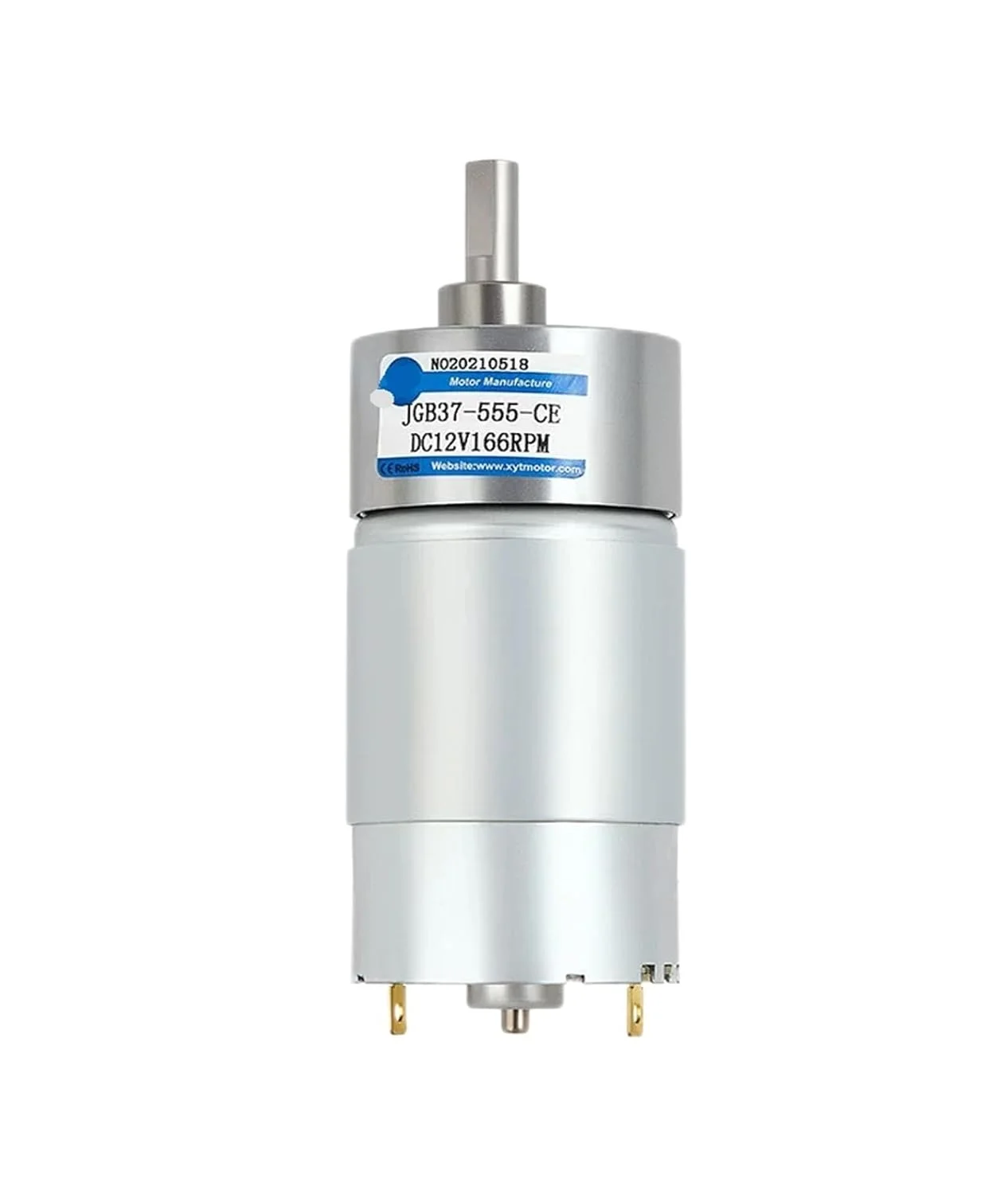 موتور کاهنده DC میکرو JGB37-555 با ولتاژ 12V24V، گیربکس، سرعت پایین، موتور کوچک با قابلیت چرخش به جلو و عقب (12 ولت، 266 دور)