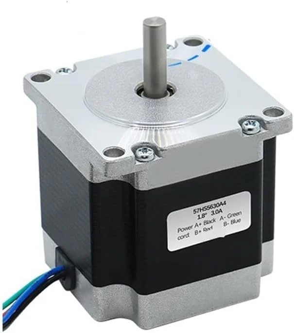 موتور پله‌ای Nema23 57HS56، دو فاز، 4 سیم، 1.2 نیوتن متر، 2.8 آمپر، طول 56 میلی‌متر، شفت D 6.35 میلی‌متر برای تجهیزات پرینتر سه بعدی CNC (شفت دوگانه 6.35 میلی‌متر)