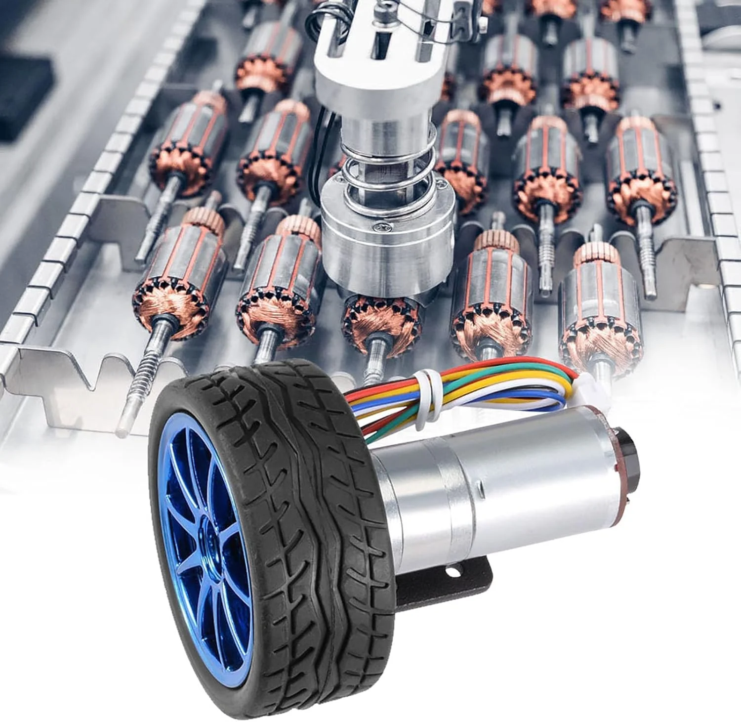 موتور گیربکس انکودر دار JGA25-371 با کاشی مغناطیسی با مقاومت بالا و ساختار کاملاً محصور برای پرینتر ربات ماشین هوشمند (سرعت 100)